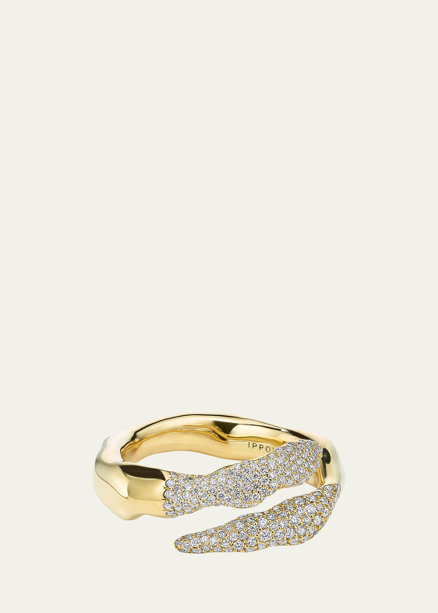 IPPOLITA SQUIGGLE BYPASS RING IN 18K WITH DIAMONDS