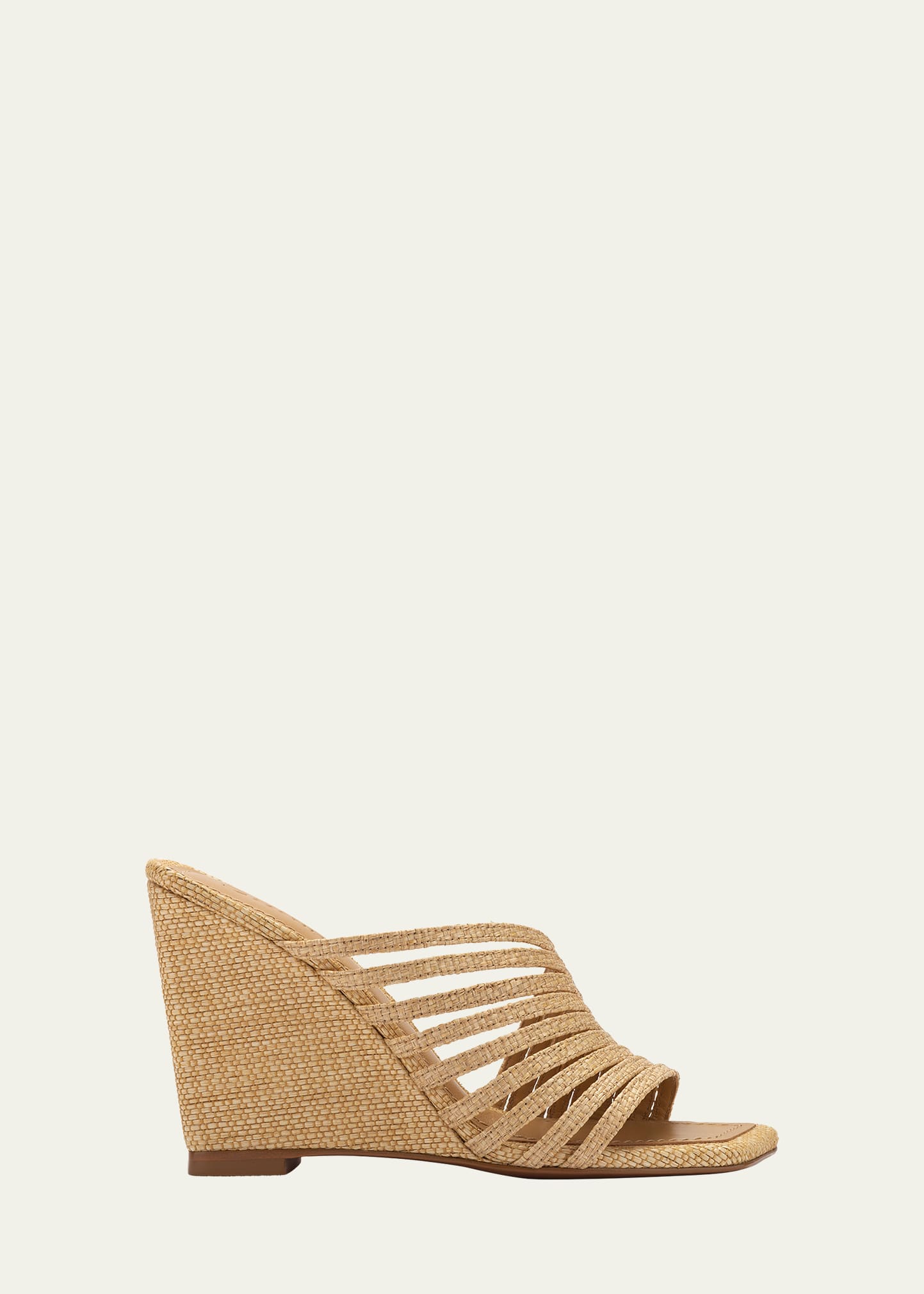 MERCEDES CASTILLO CECILIA RAFFIA CAGED WEDGE SANDALS