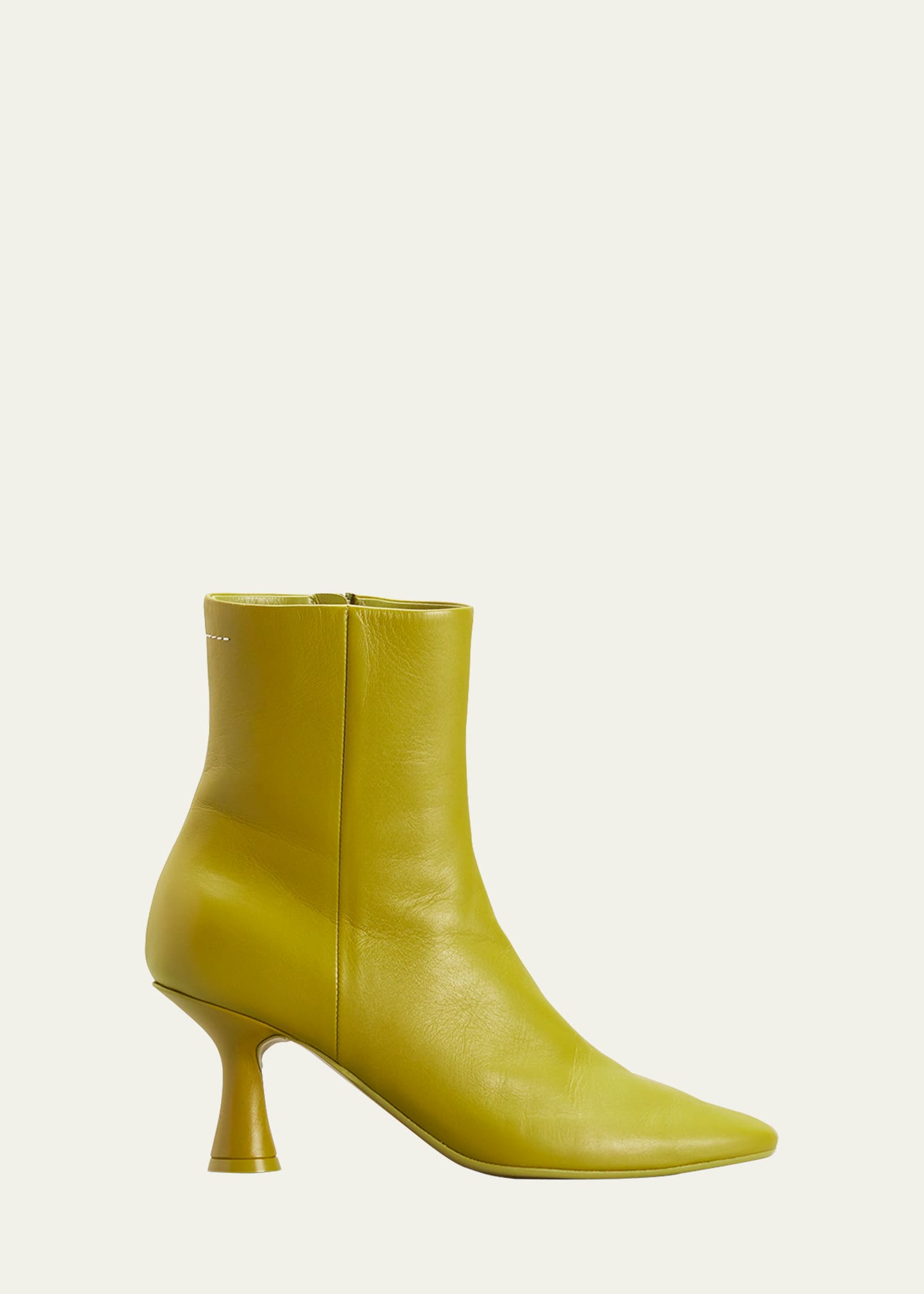 MM6 Maison Margiela Leather Point-Toe Ankle Booties