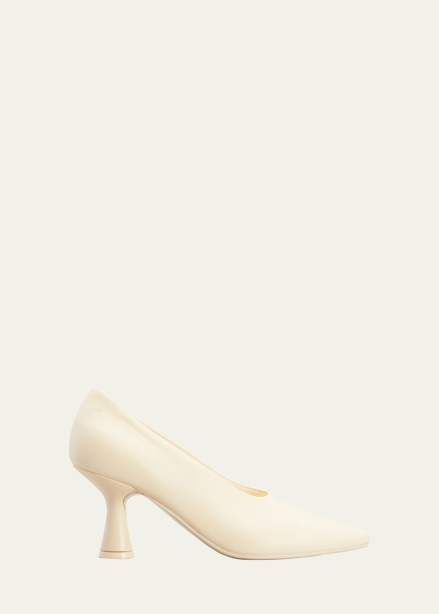 Court Leather Cone-Heel Pumps