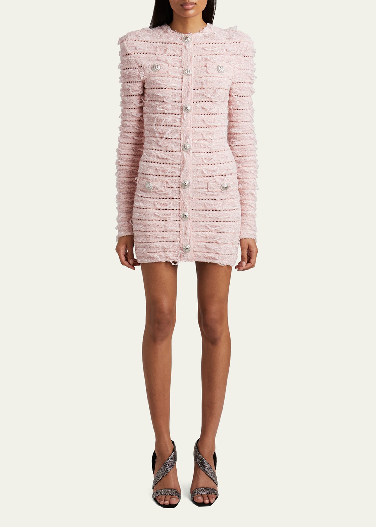 BALMAIN TWEED BODY-CON MINI DRESS