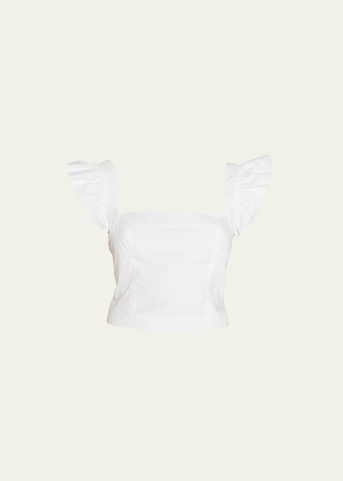Shop Cara Cara Hyannis Flutter Sleeve Crop Top In White