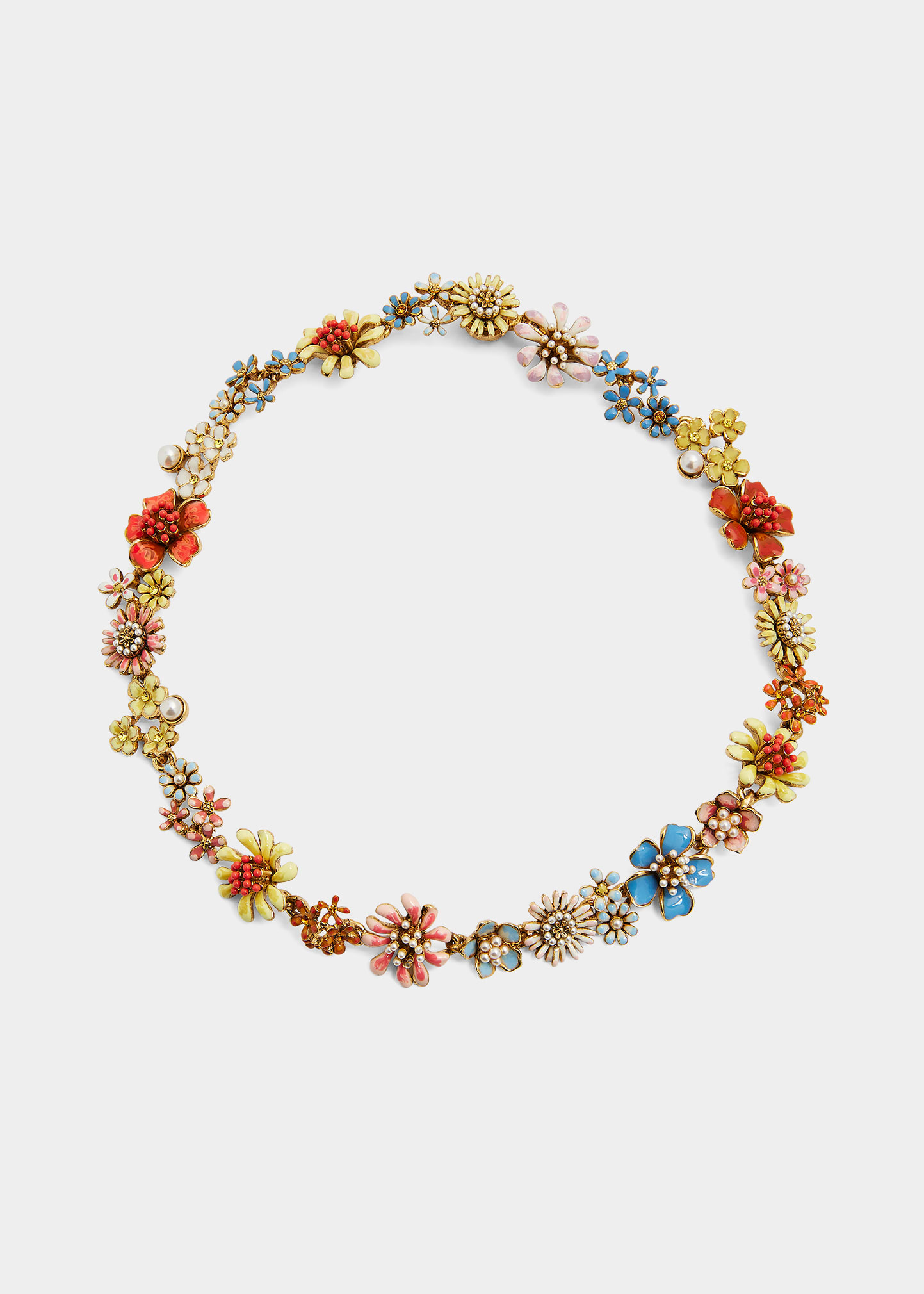 Primavera Hand-Painted Flower Necklace