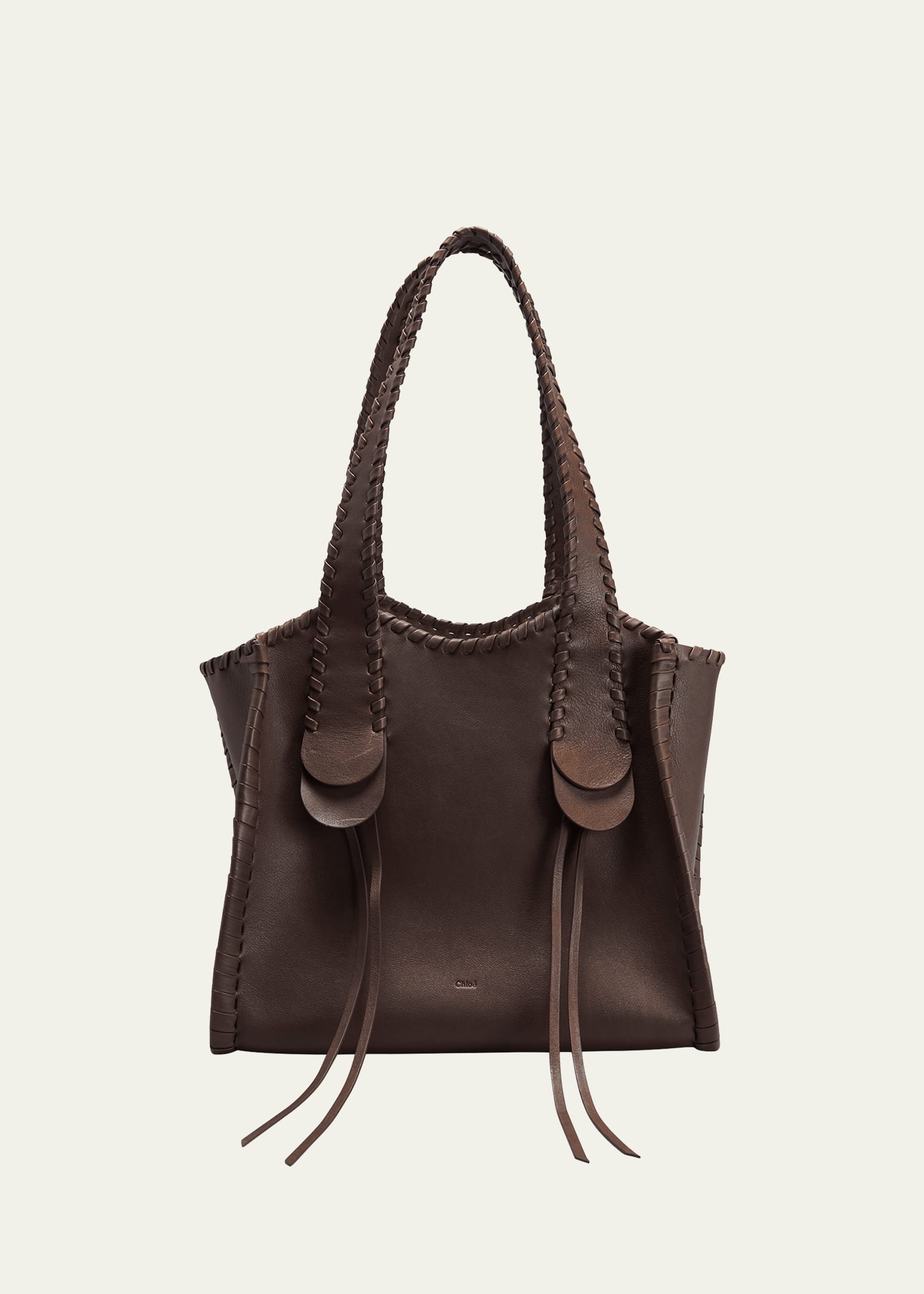 Chloé Mony Medium Whipstitch Tote Bag In Brown