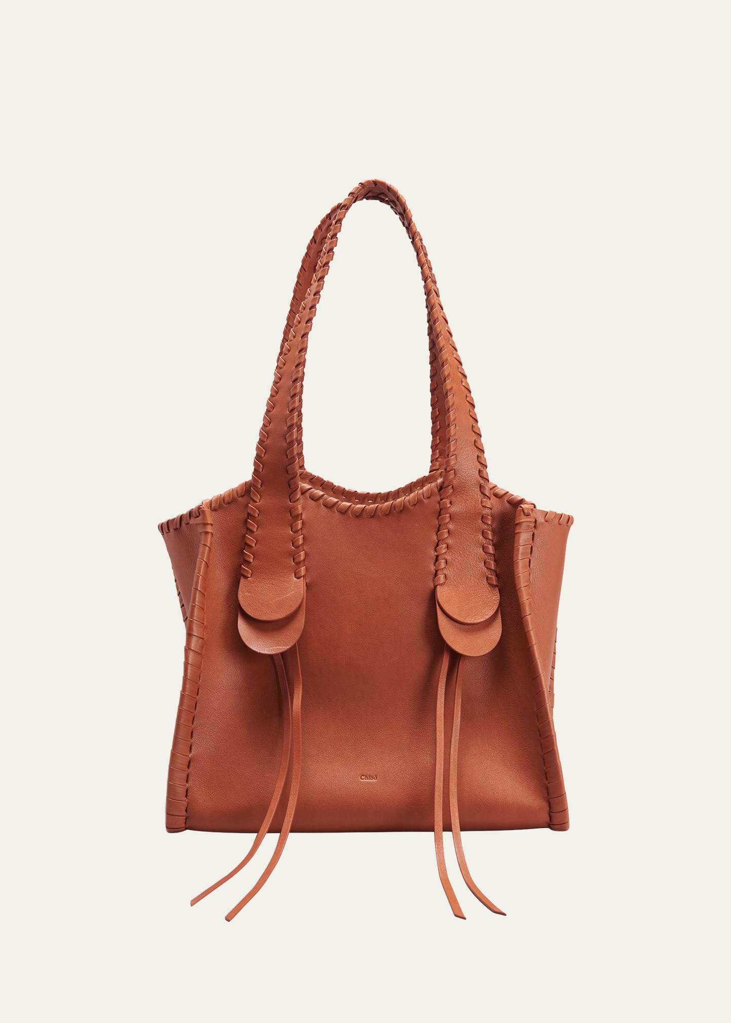 Chloé Orange Mony Medium Leather Tote Bag