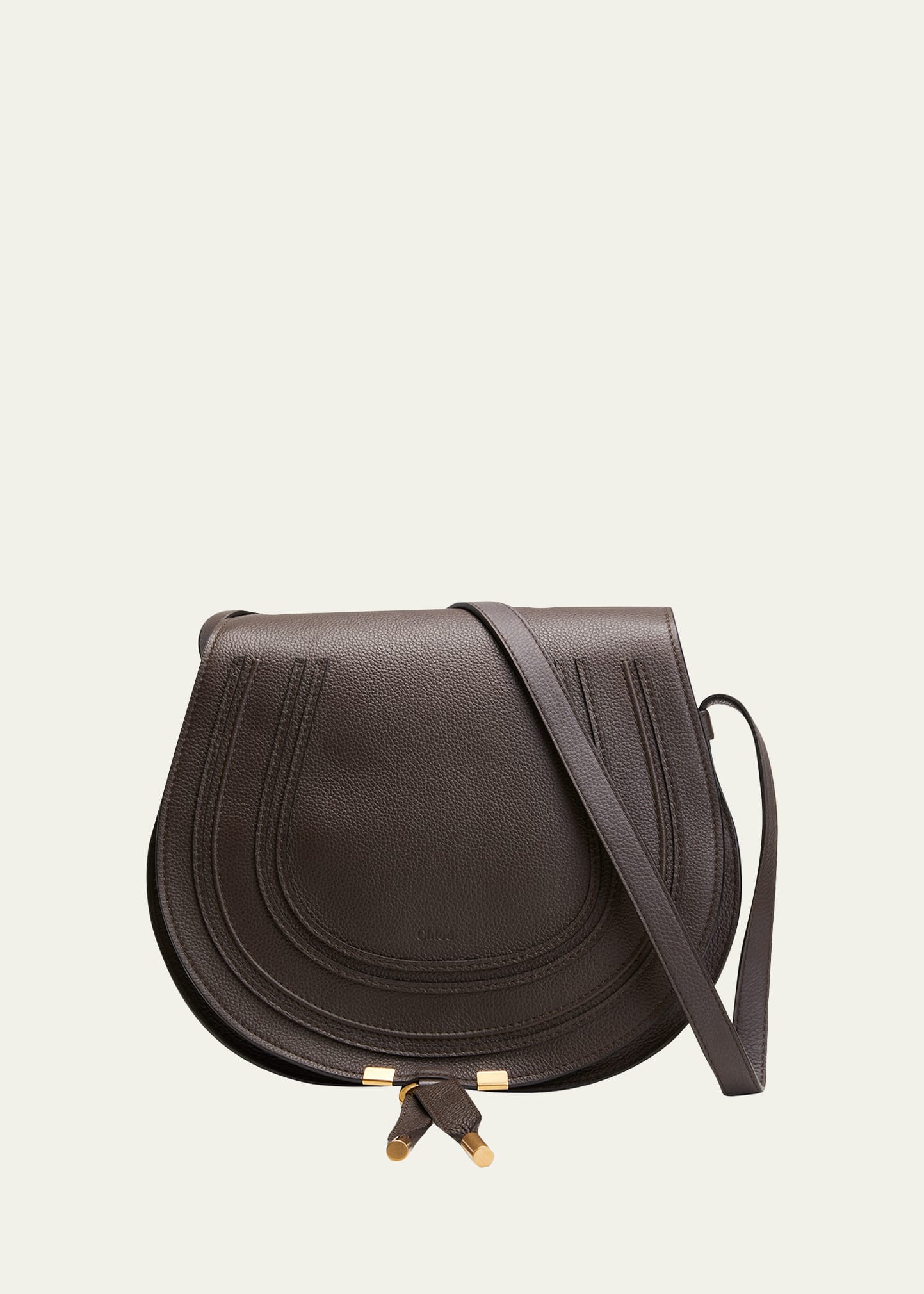 Chloé Marcie Medium Saddle Crossbody Bag In 297 Bold Brown