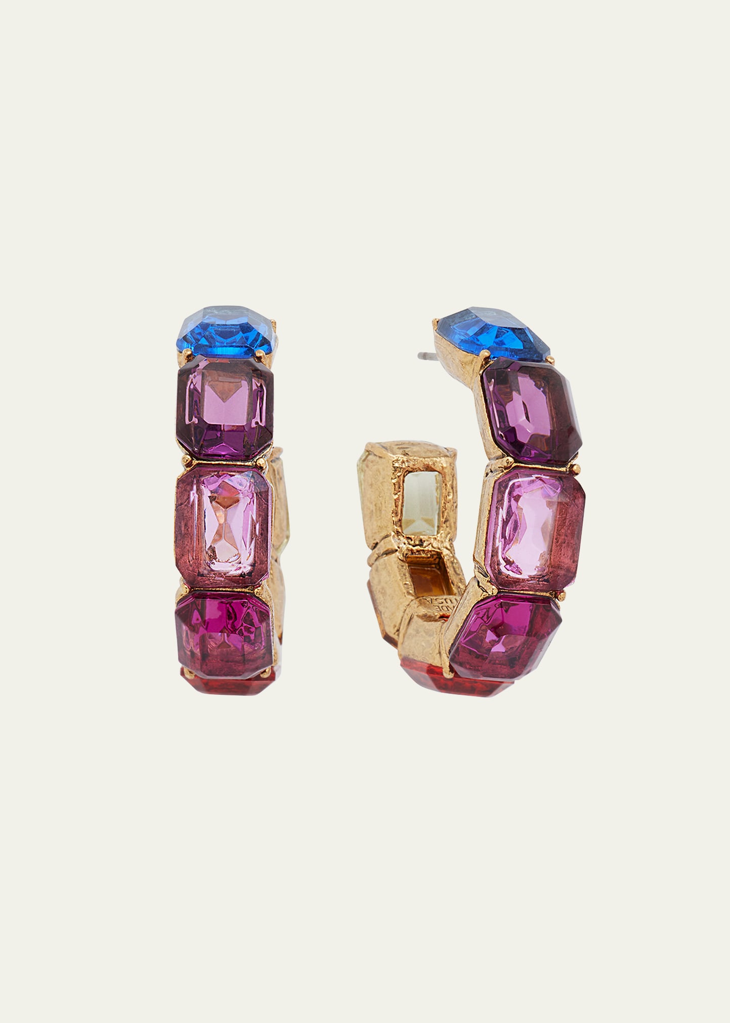 Baguette Crystal Hoop Earrings