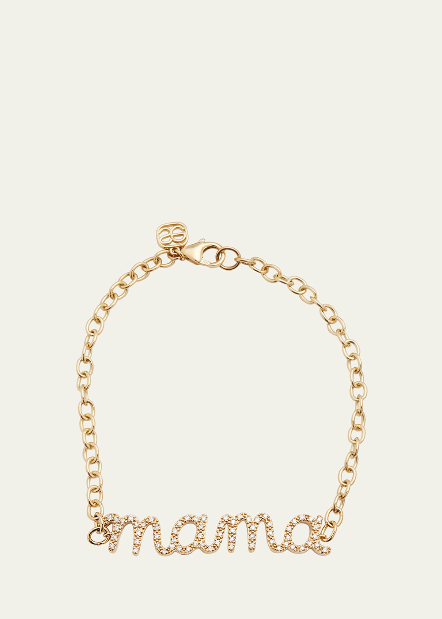 14k Gold Diamond Pave Mama Bracelet
