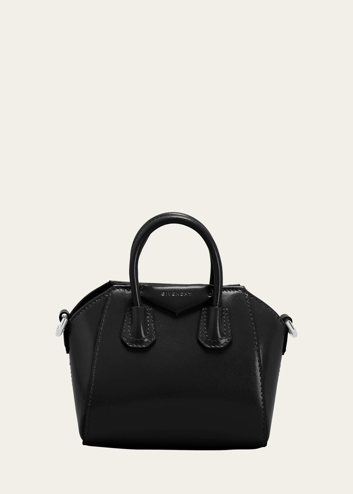 Givenchy Micro Antigona Shoulder Bag In Calf Leather In Black