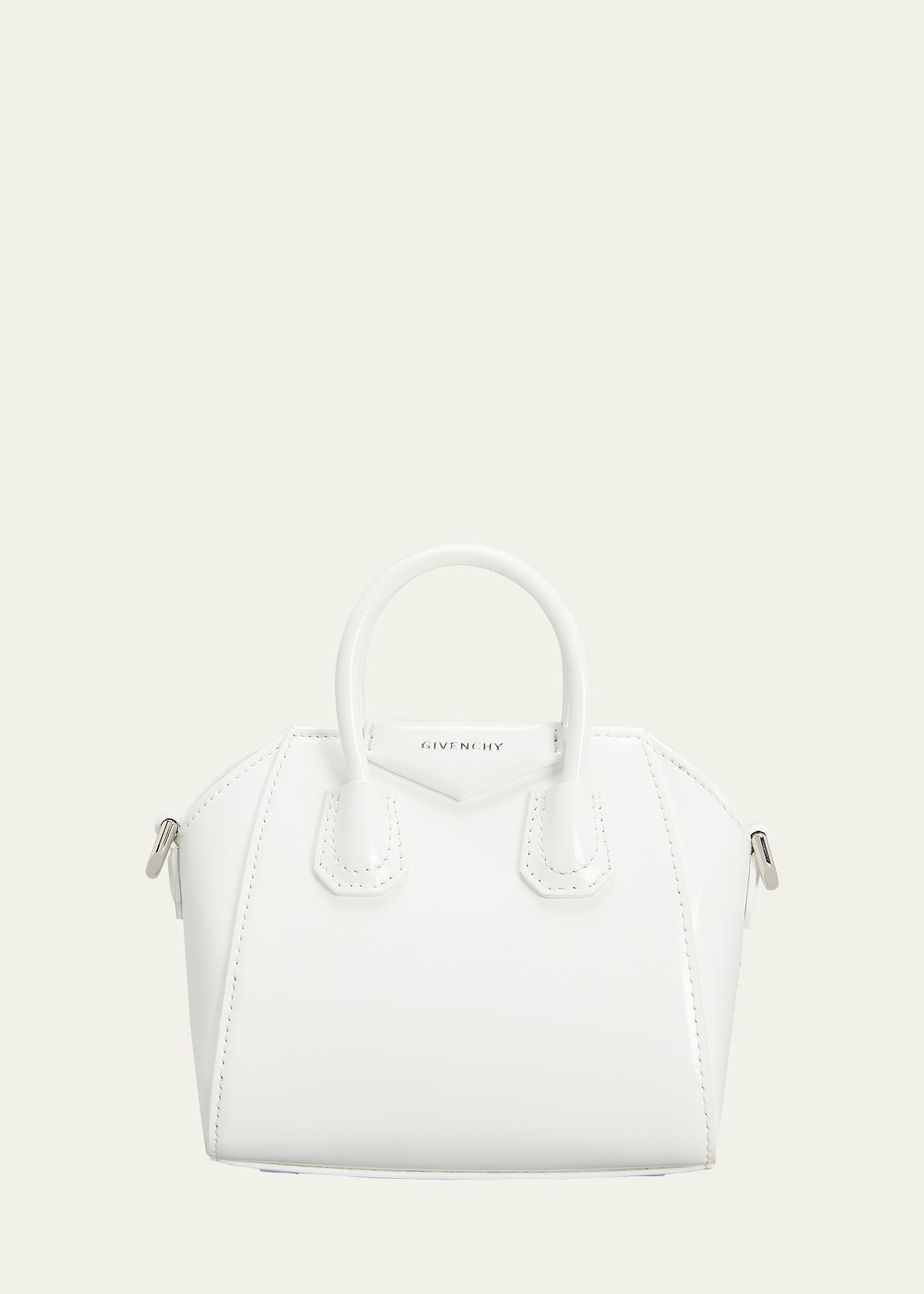Givenchy Micro Antigona Shoulder Bag In Calf Leather In Ivory