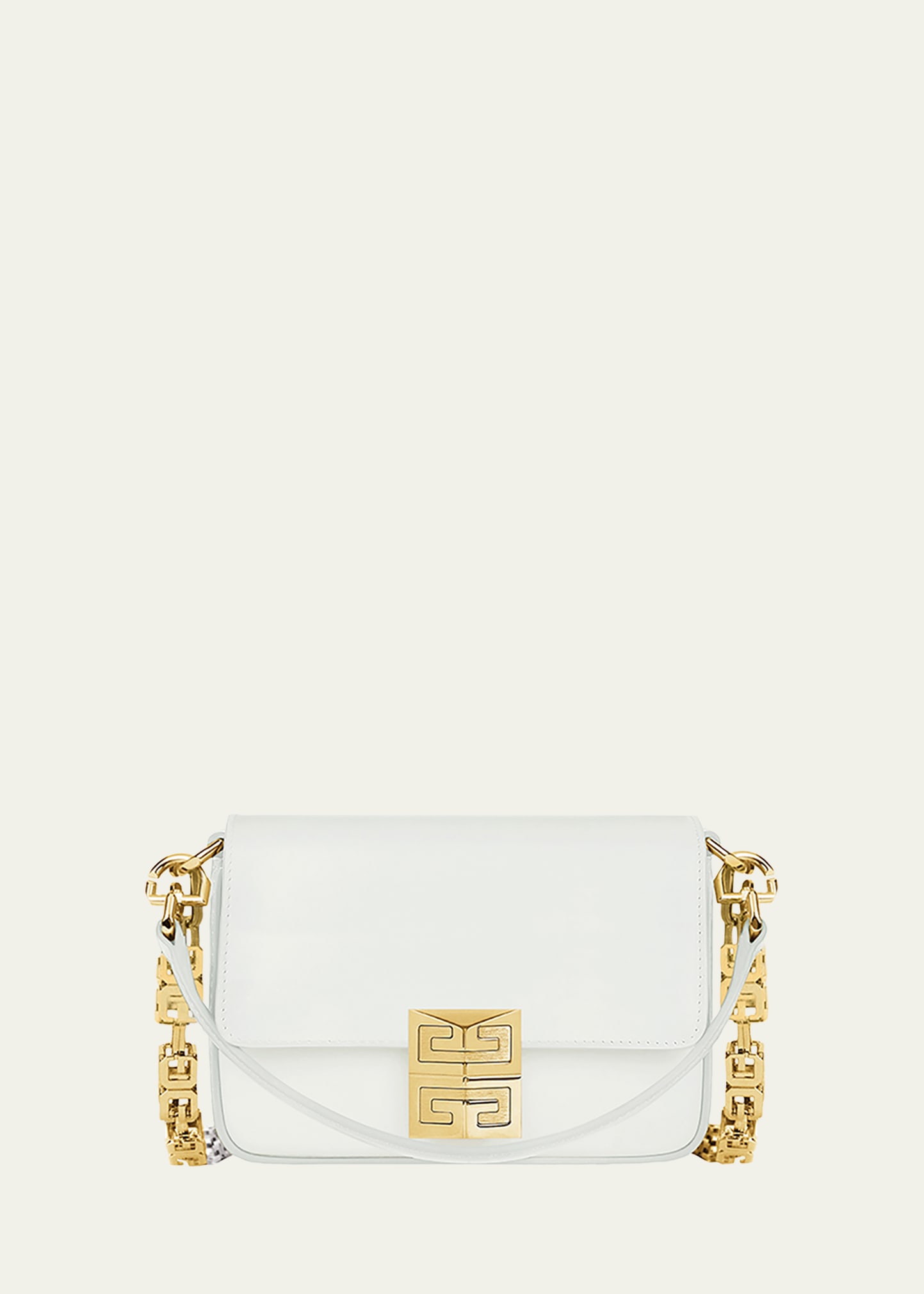 Givenchy Small 4g Crossbody Bag In Leather With Cube Chain In Ivory
