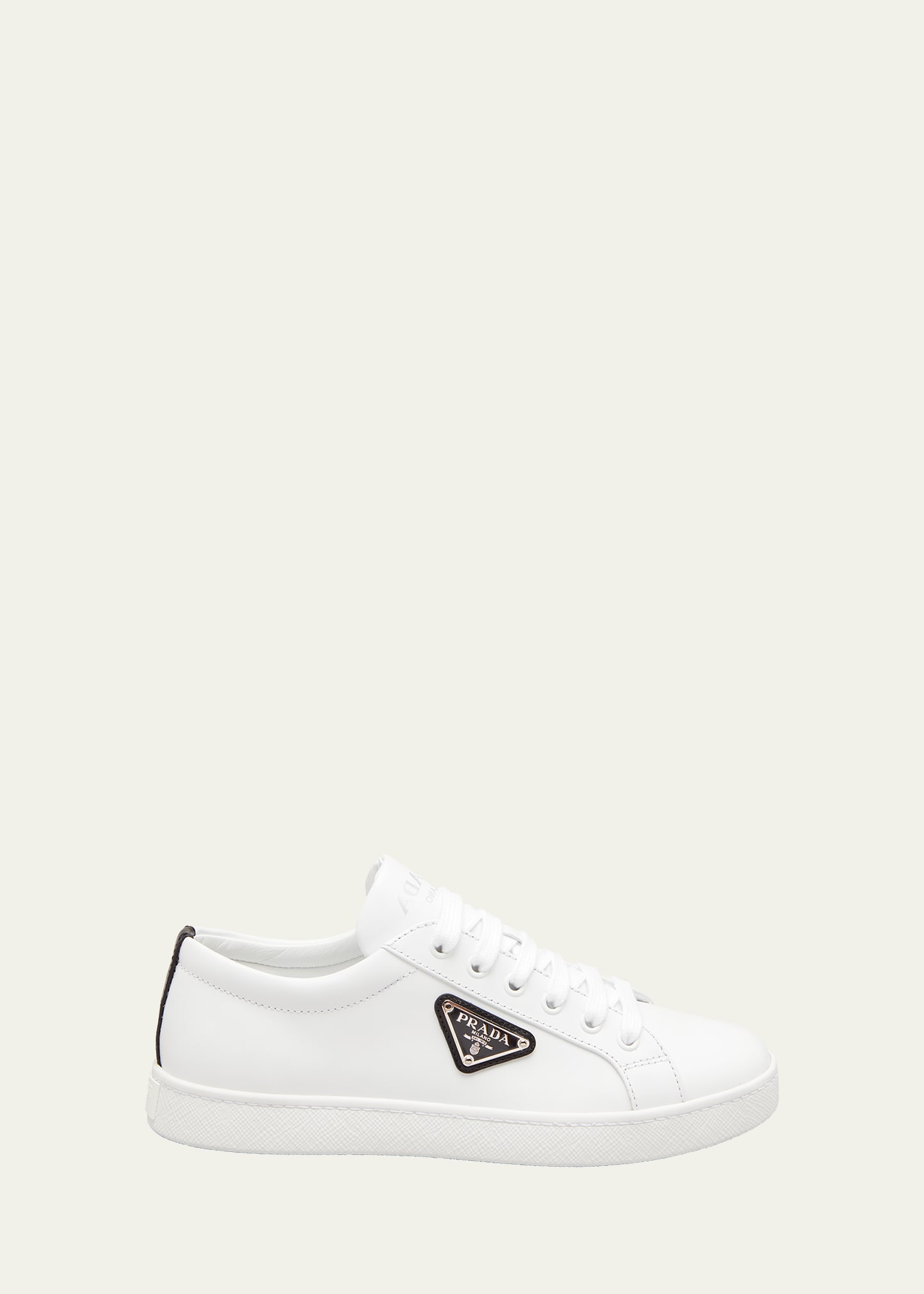 Prada Lane Bicolor Logo Sneakers In Bianconer