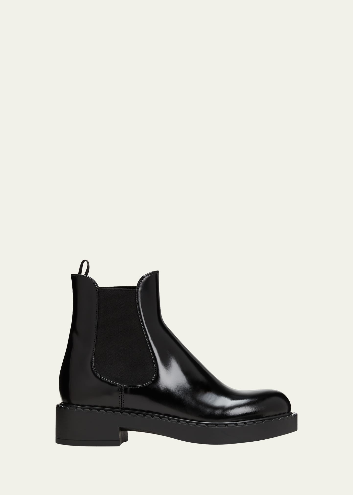 PRADA LEATHER CHELSEA PULL-ON BOOTIES