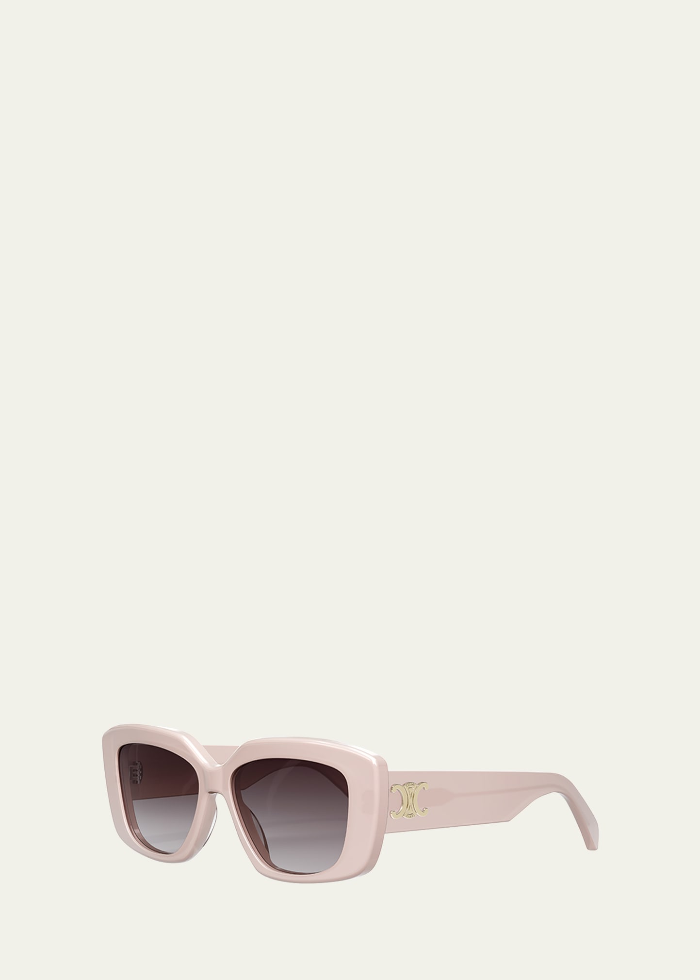 Celine Triomphe Rectangle Acetate Sunglasses In Shiny Pink