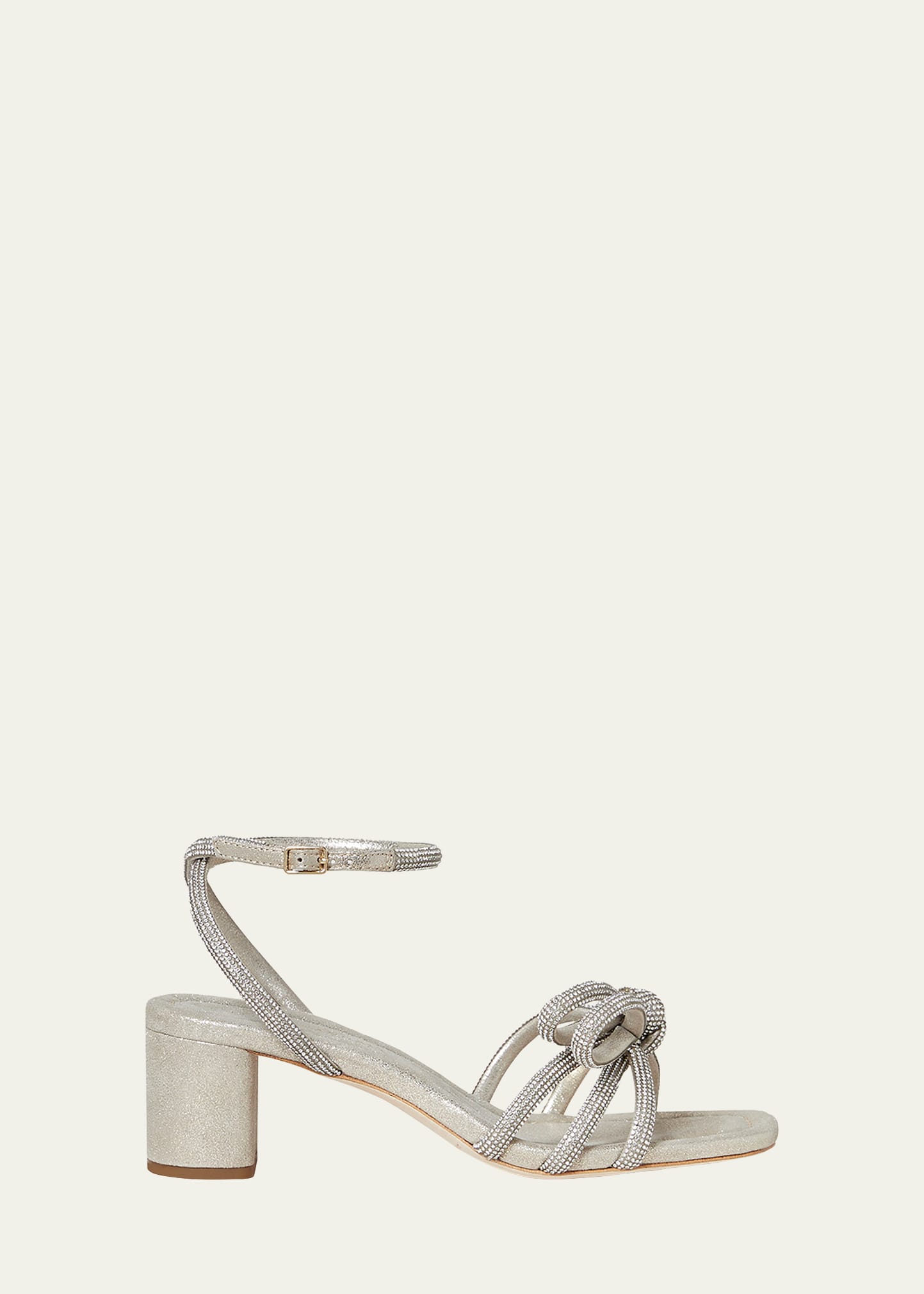 Mikel Strass Bow Ankle-Strap Sandals