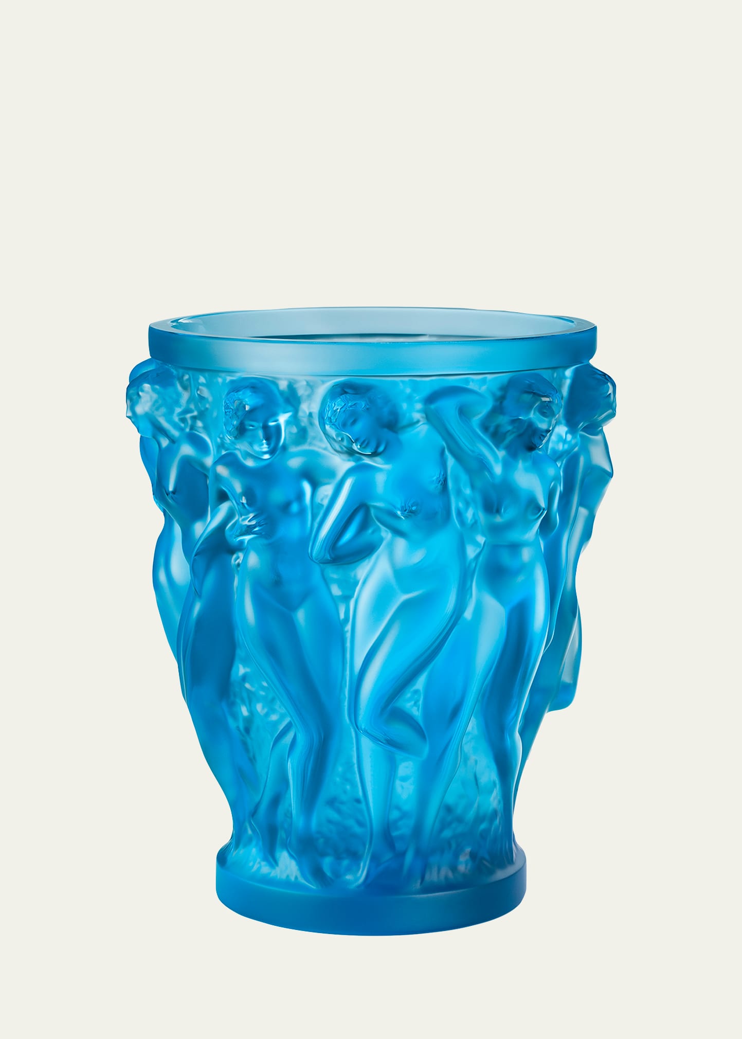 Lalique Bacchantes Pale Blue Vase