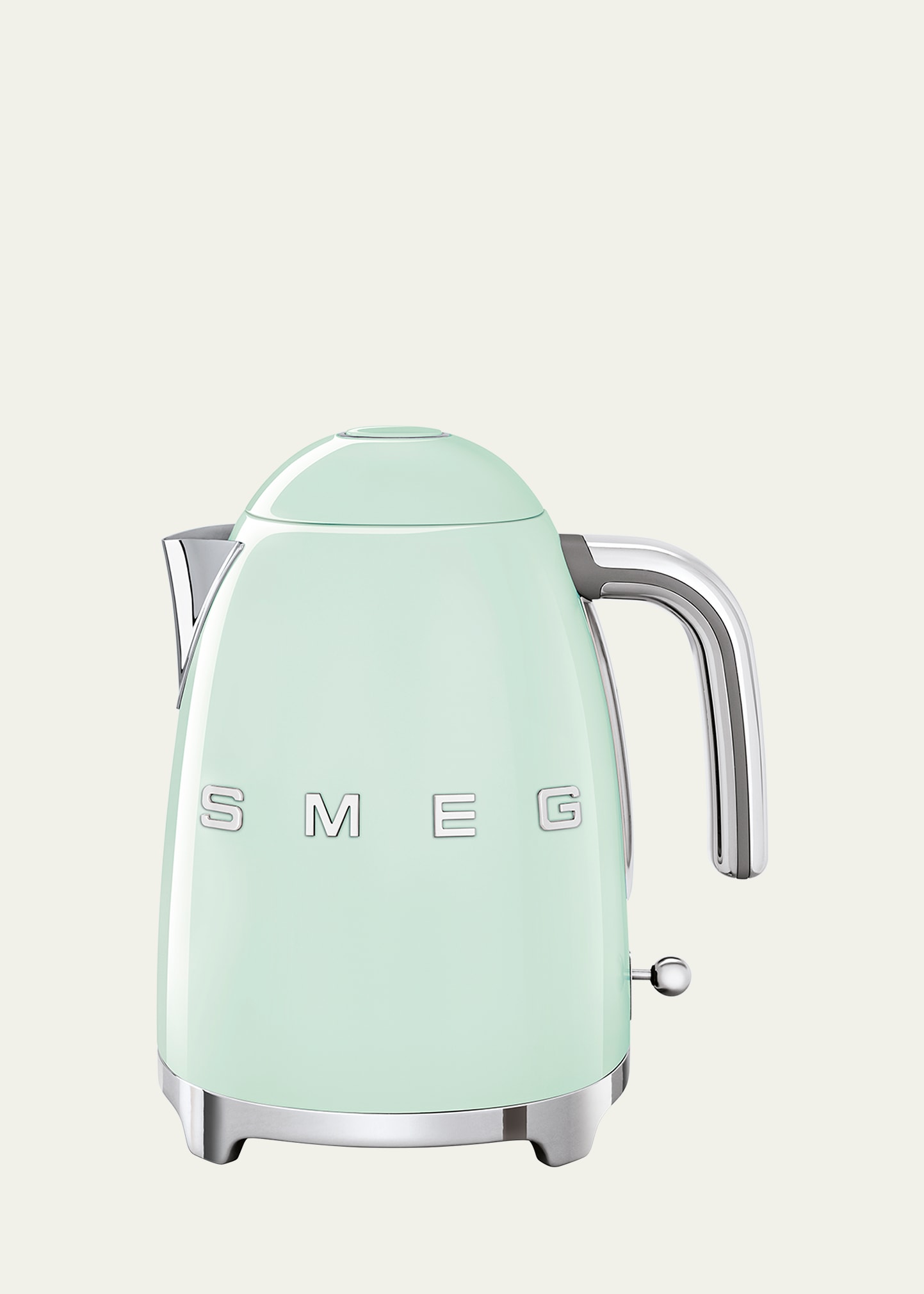 Smeg Retro Electric Kettle, Polished White In Pastel Green