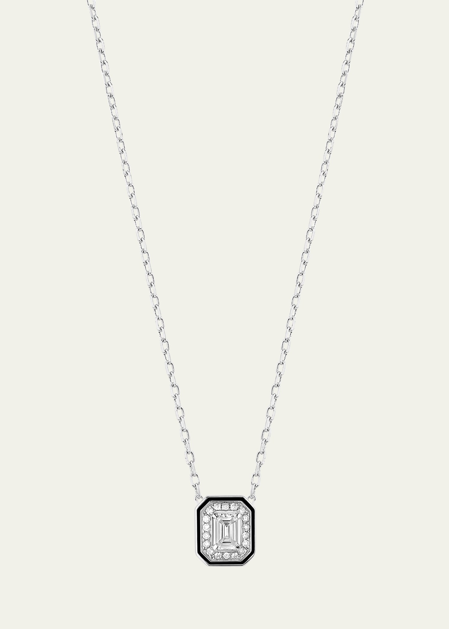 Boucheron Vendome Lisere Pendant Necklace with Black Lacquer and Diamonds