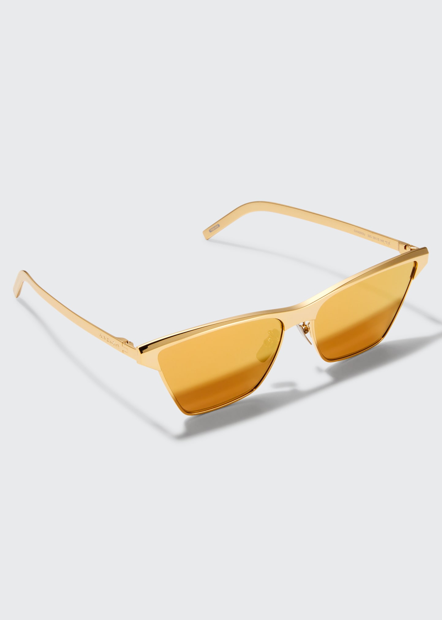 Givenchy Men's Metal Engraved Logo Rectangle Sunglasses In 32g Gldbrnmr