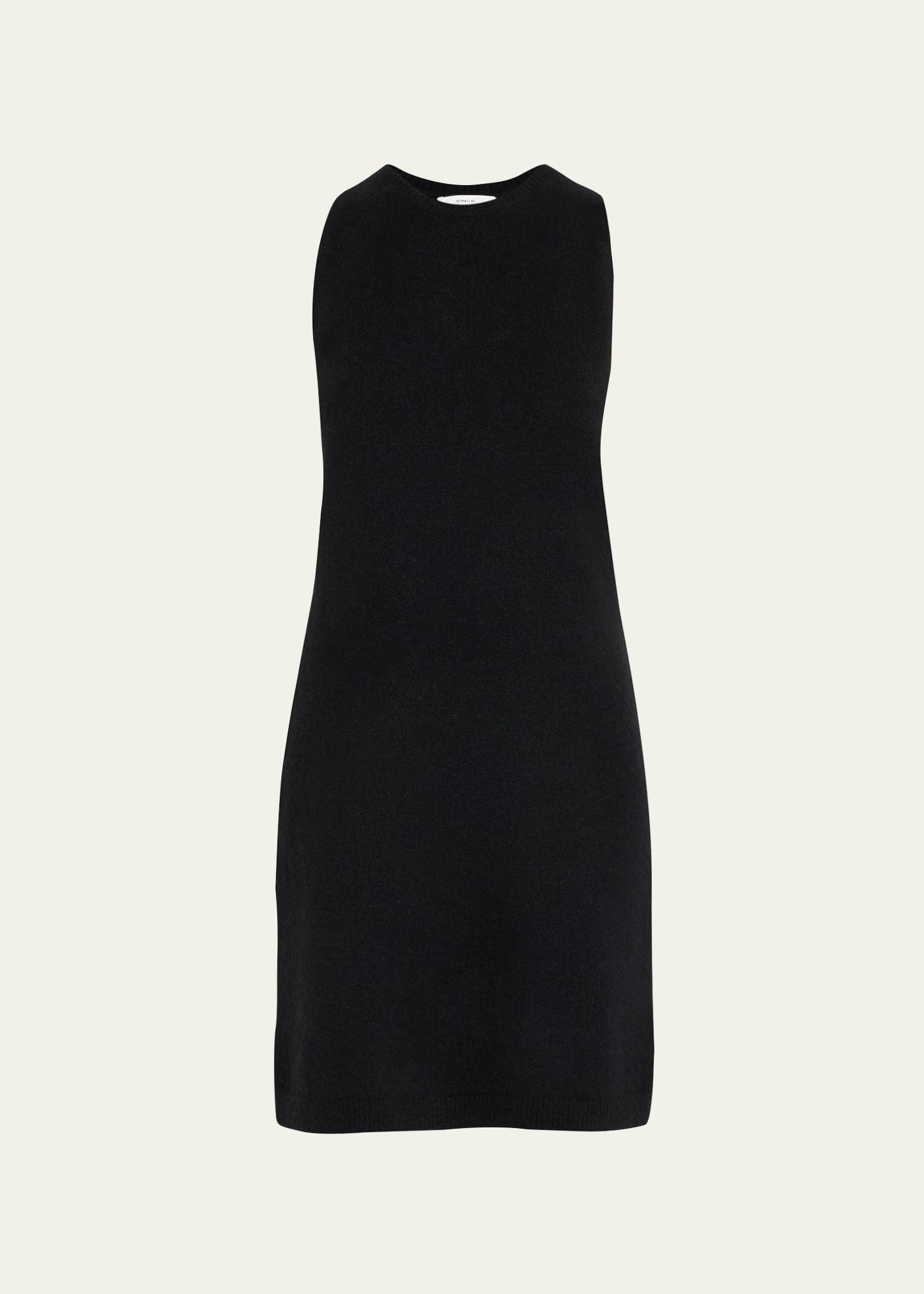 Vince Wool-cashmere Halter Mini Sweater Dress In H Black Leaf