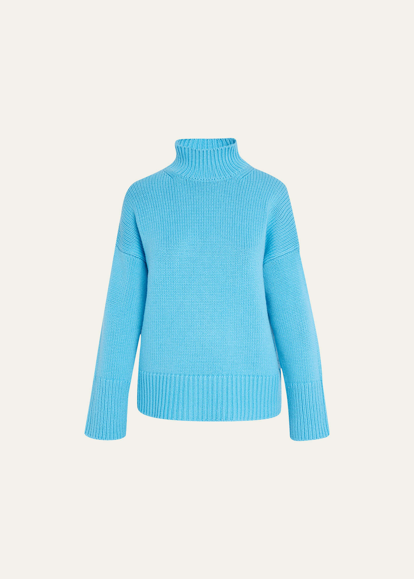 Vince Ribbed Mock-Neck Drop-Shoulder Sweater