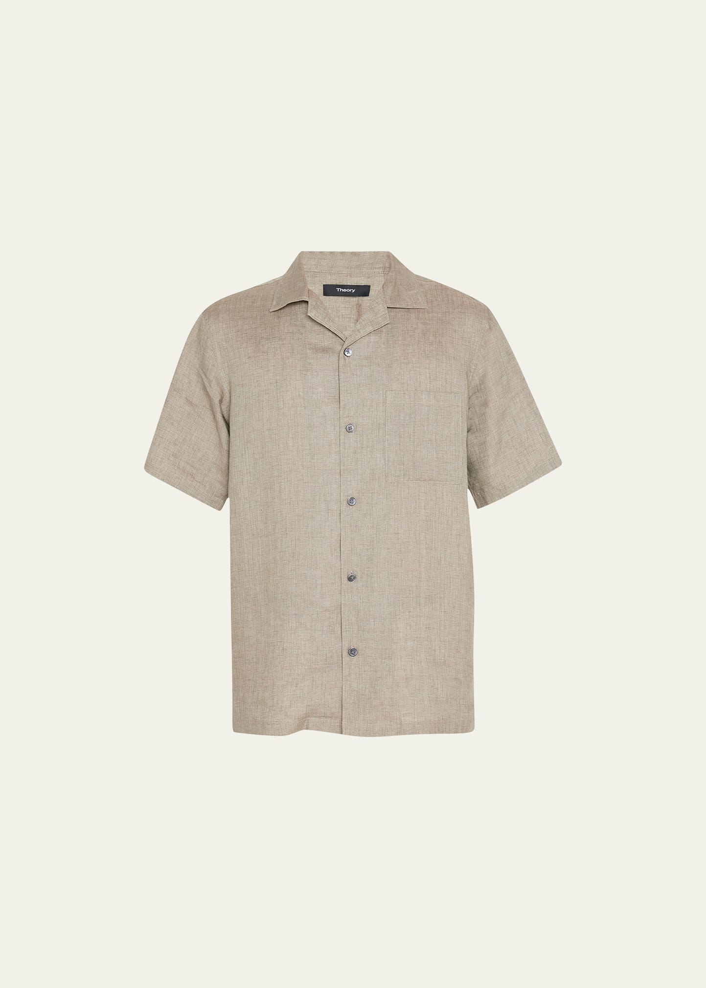 Theory Men's Noll Linen Camp Shirt In Fossil