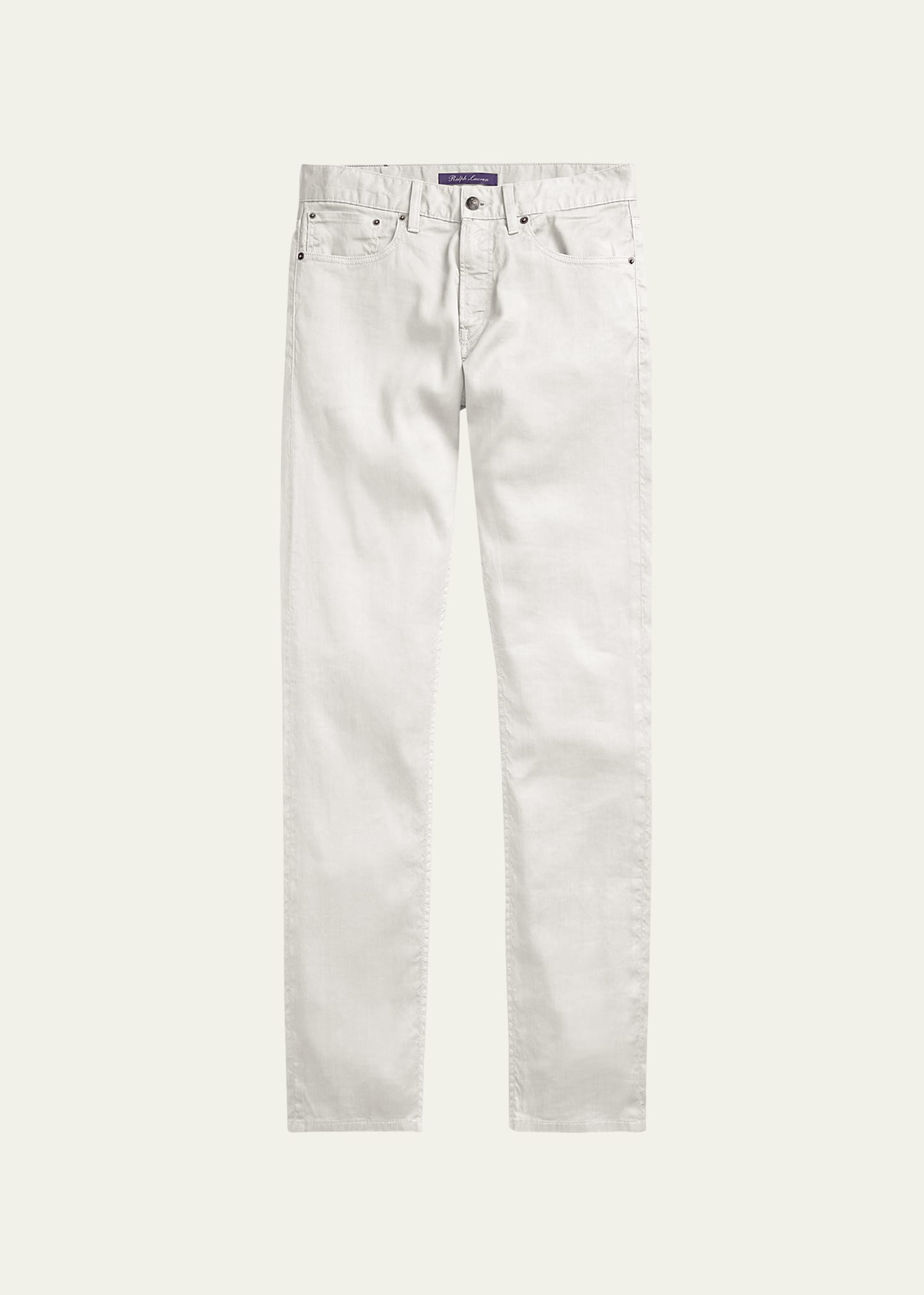 Ralph Lauren Purple Label Men's Slim Fit Linen-cotton Stretch Jeans In Natural