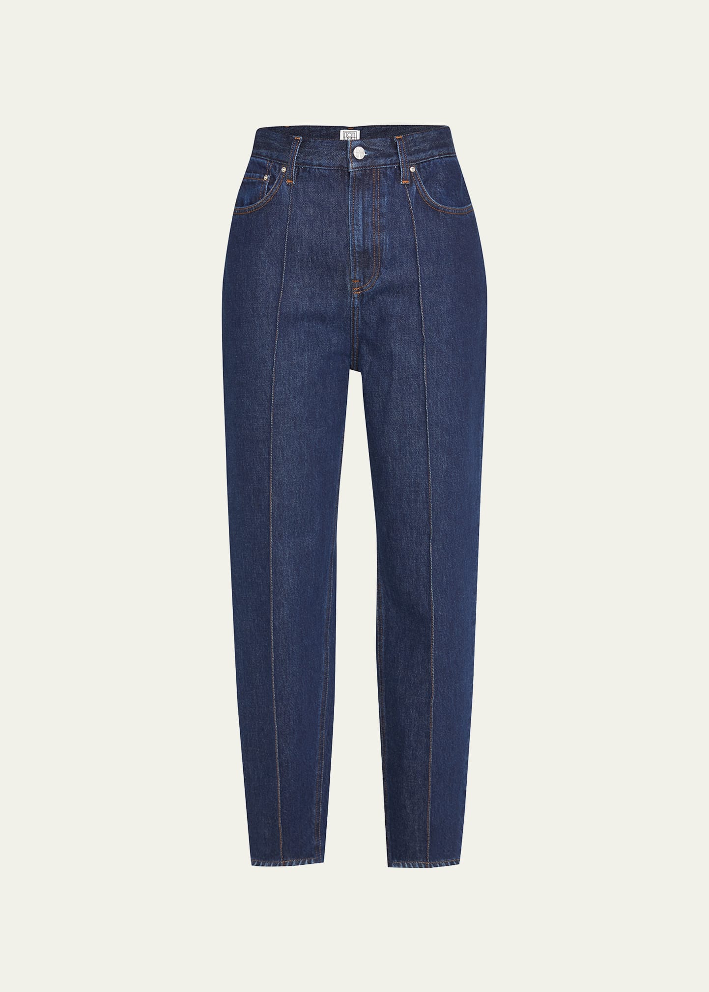 Totême Tapered-leg Mid-rise Denim Jeans In Dark Blue 404