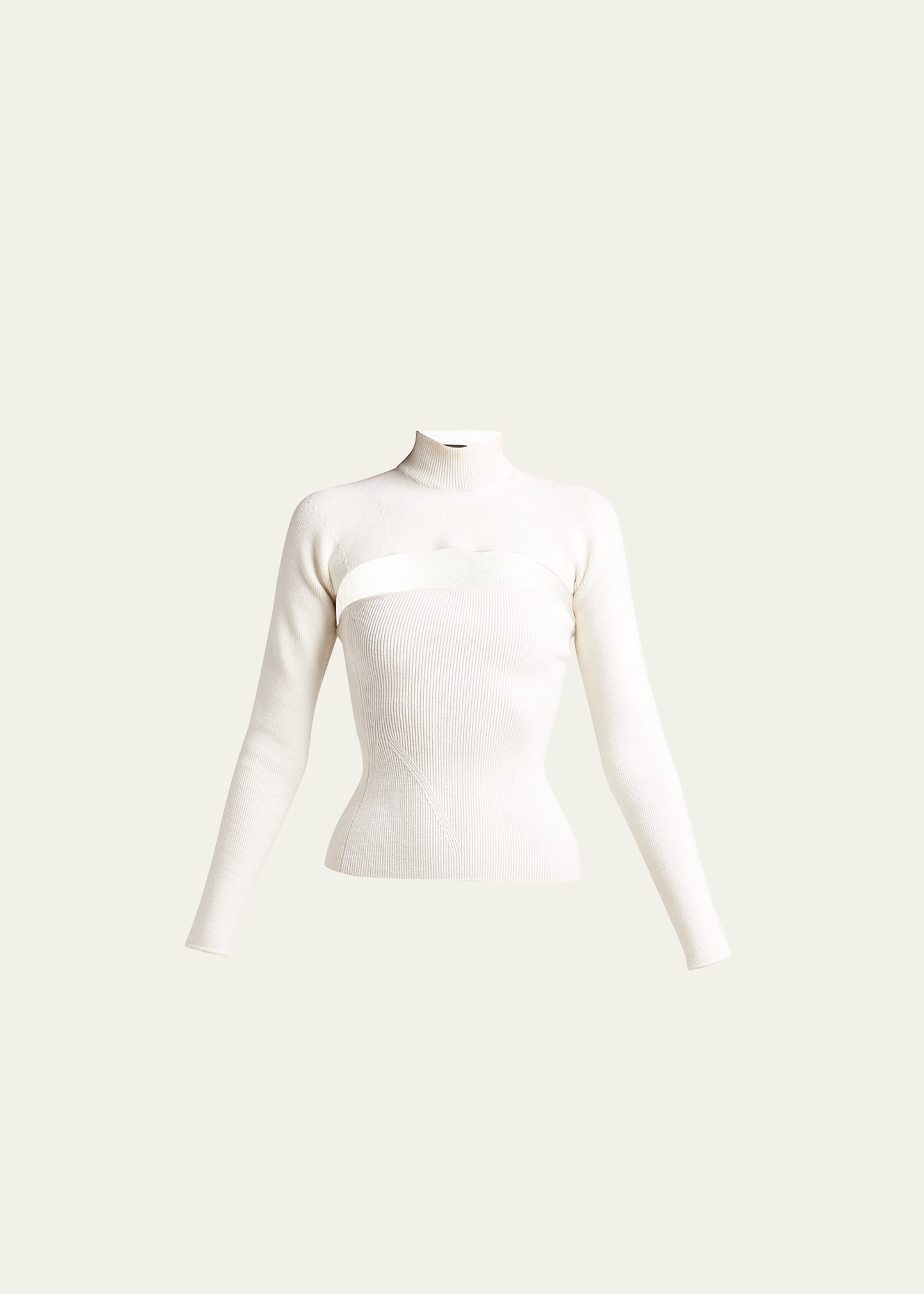 Tom Ford Cut-out Virgin Wool-blend Jumper In Chalk