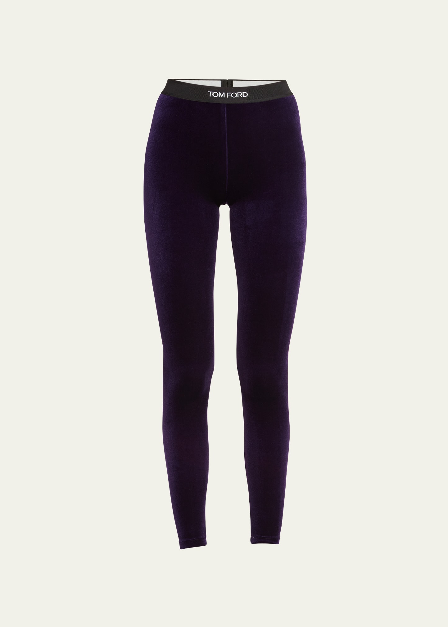 Tom Ford Jacquard-trimmed Stretch-jersey Leggings in Black