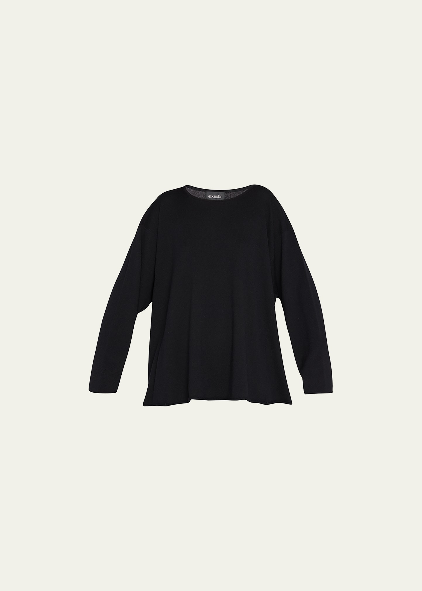2-Ply Cashmere Side Panel Sweater (Mid Plus Length)