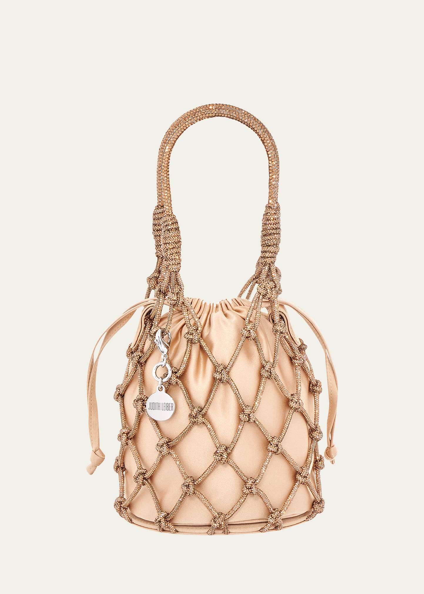 Sparkle Crystal Net Top-Handle Bag