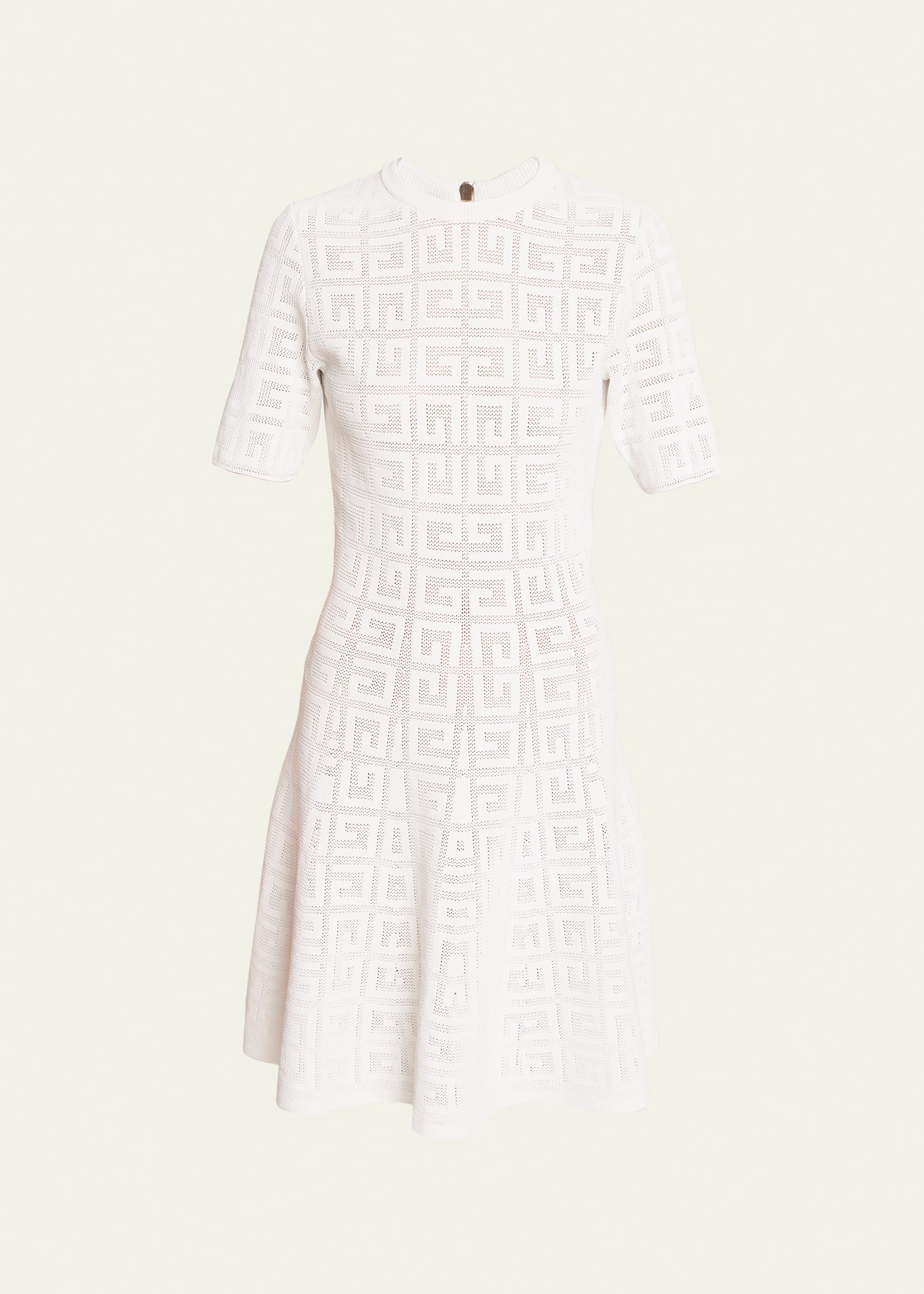 Shop Givenchy 4g Pointelle Mini Dress In White