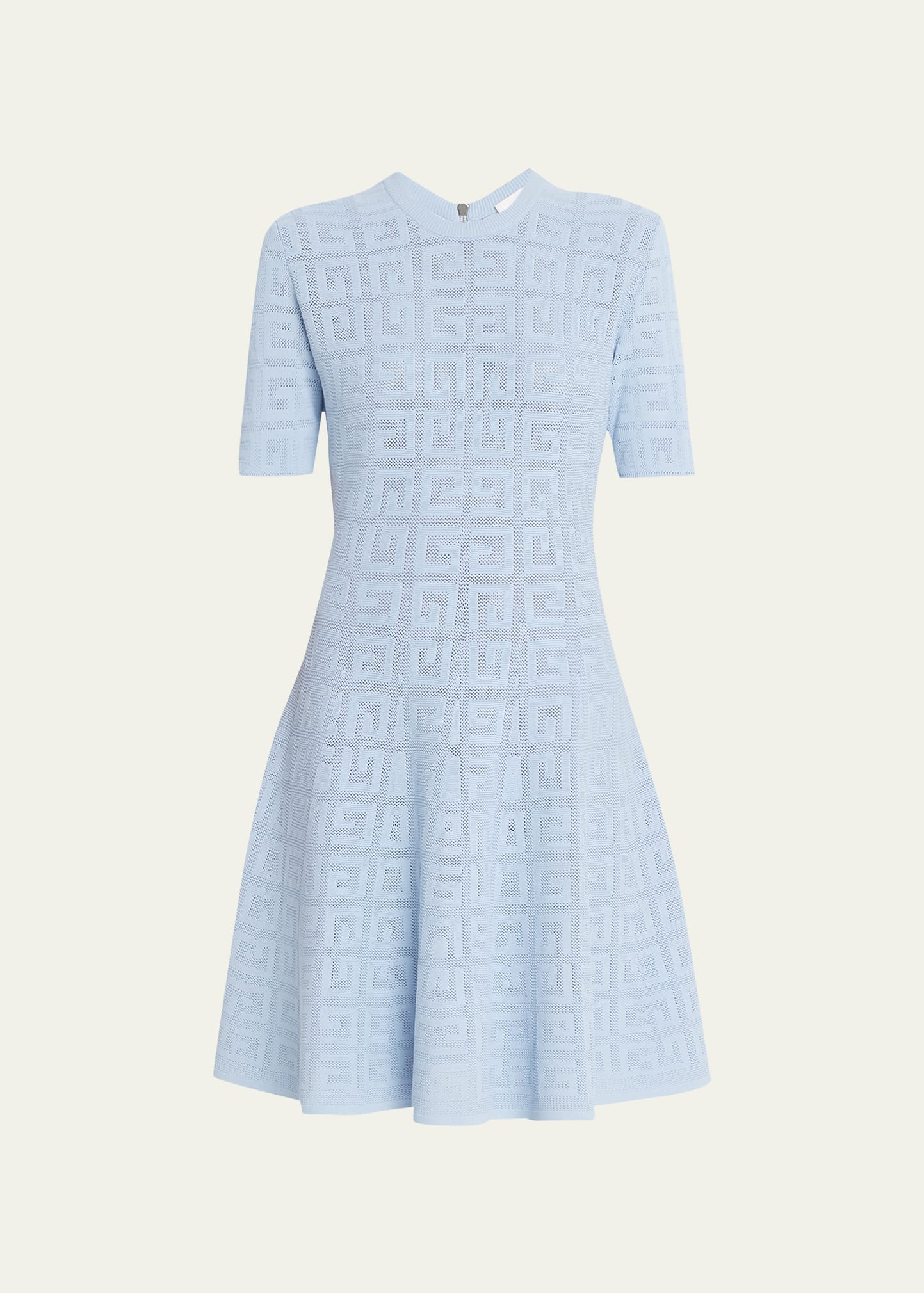 Givenchy 4g Pointelle Mini Dress In Baby Blue