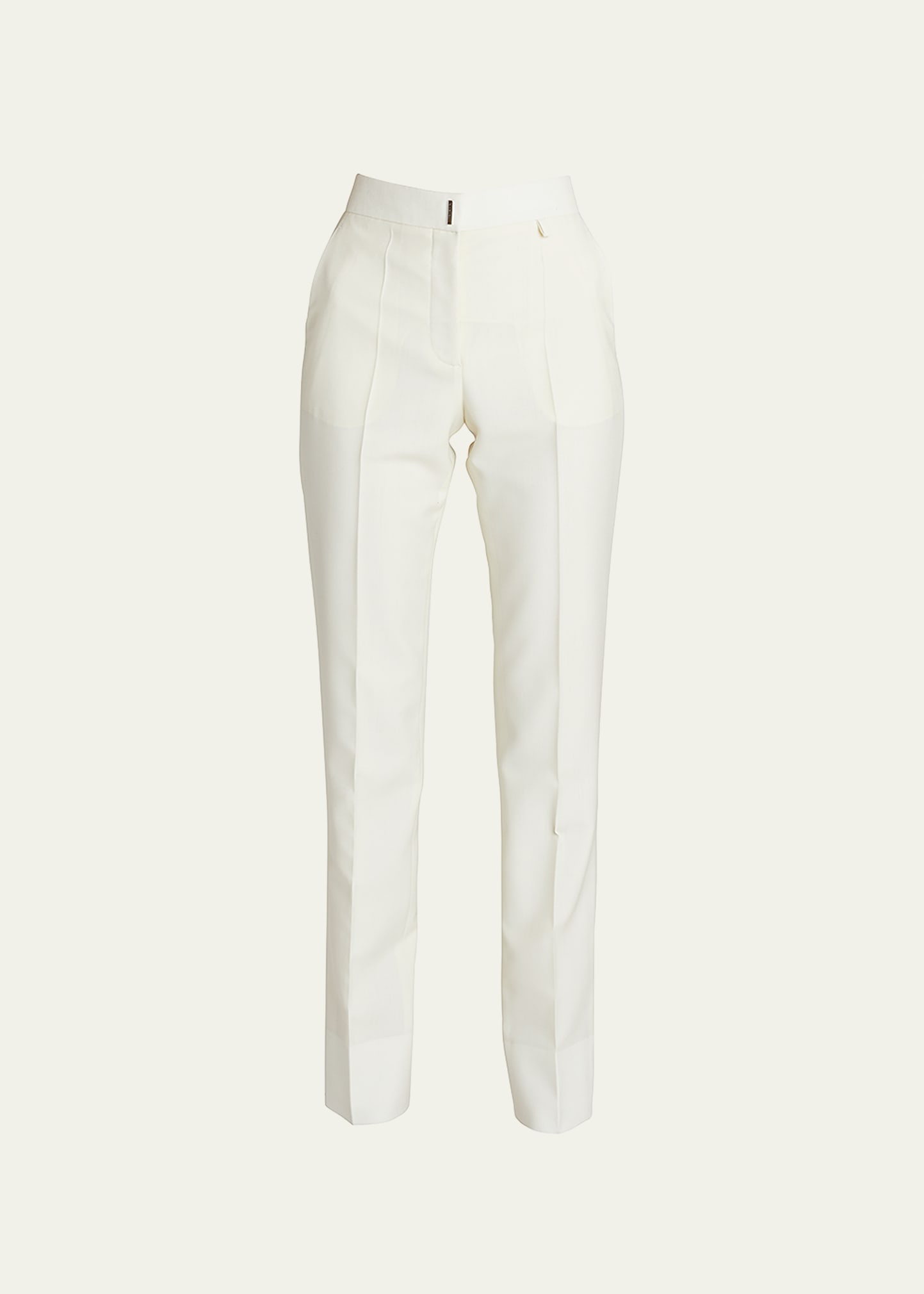 Shop Givenchy Tapered Wool-mohair Trousers In Ivory