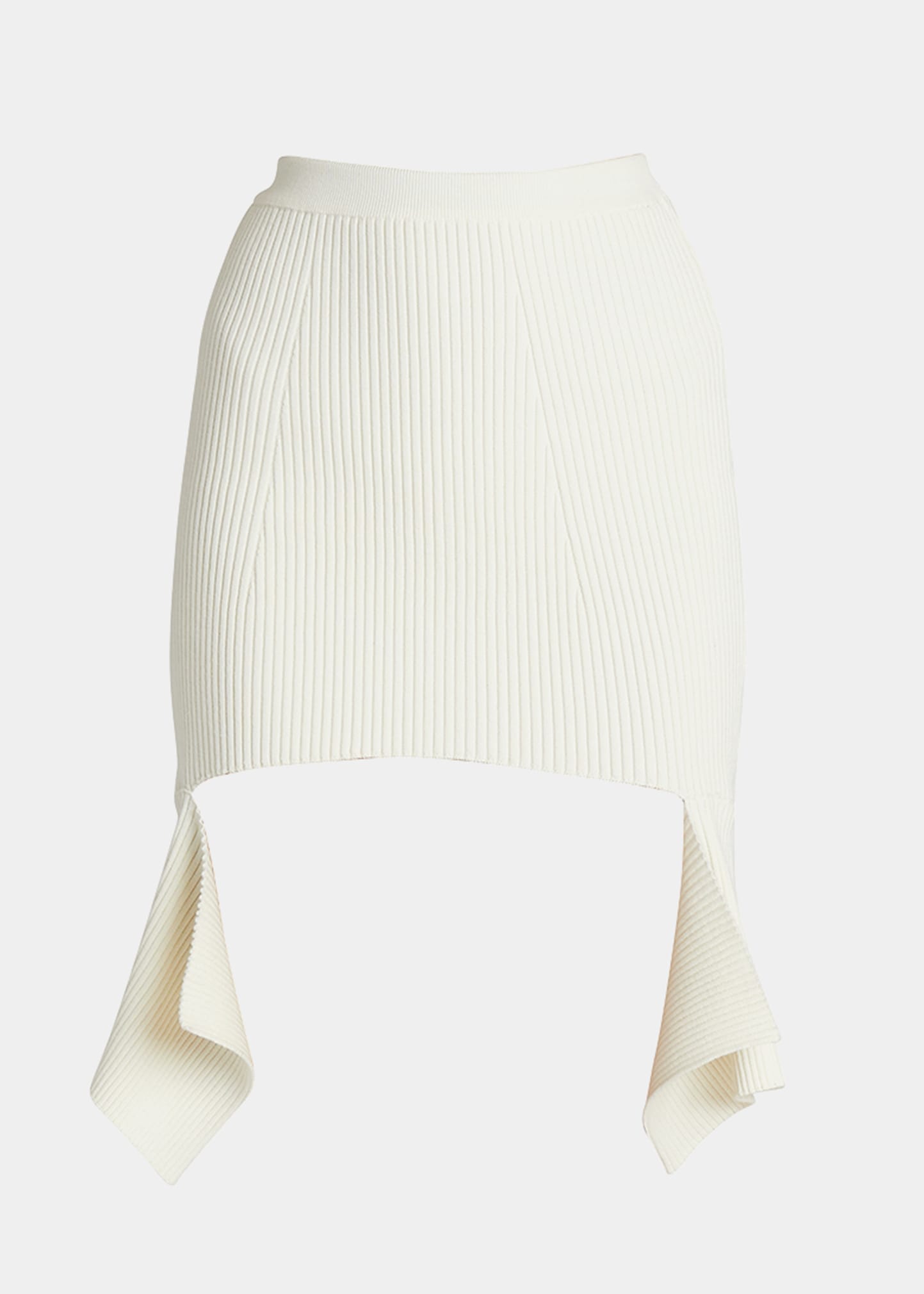 Givenchy Asymmetric-hem Ribbed Wool-blend Mini Skirt In Off White