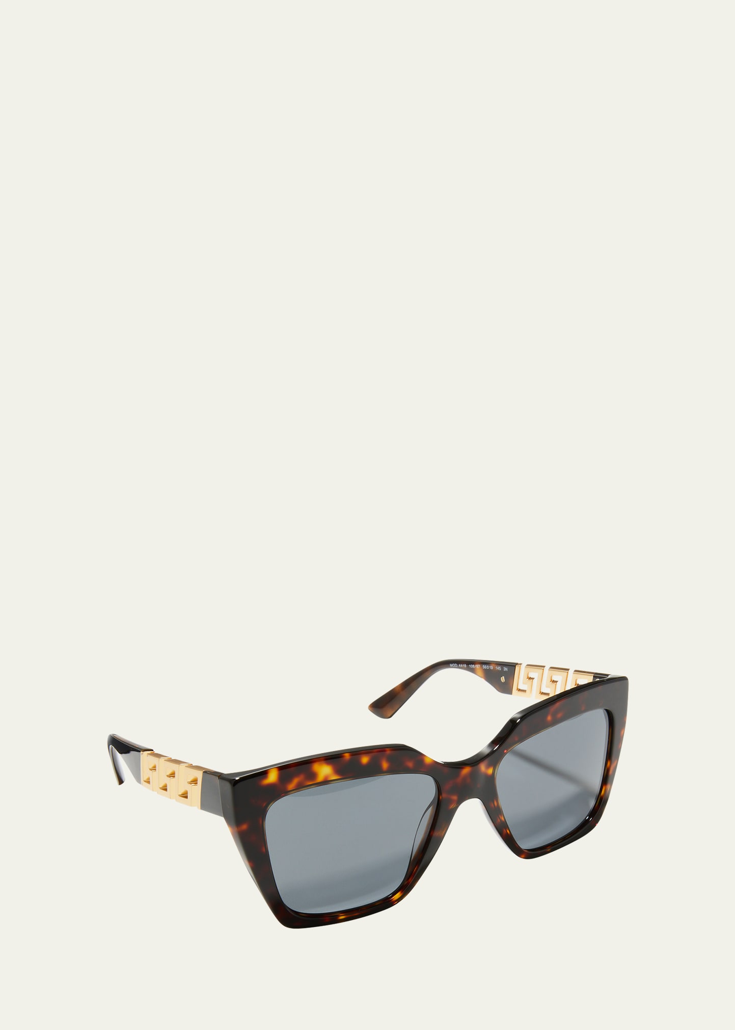 Versace Greca Chain Square Acetate Sunglasses In Havana