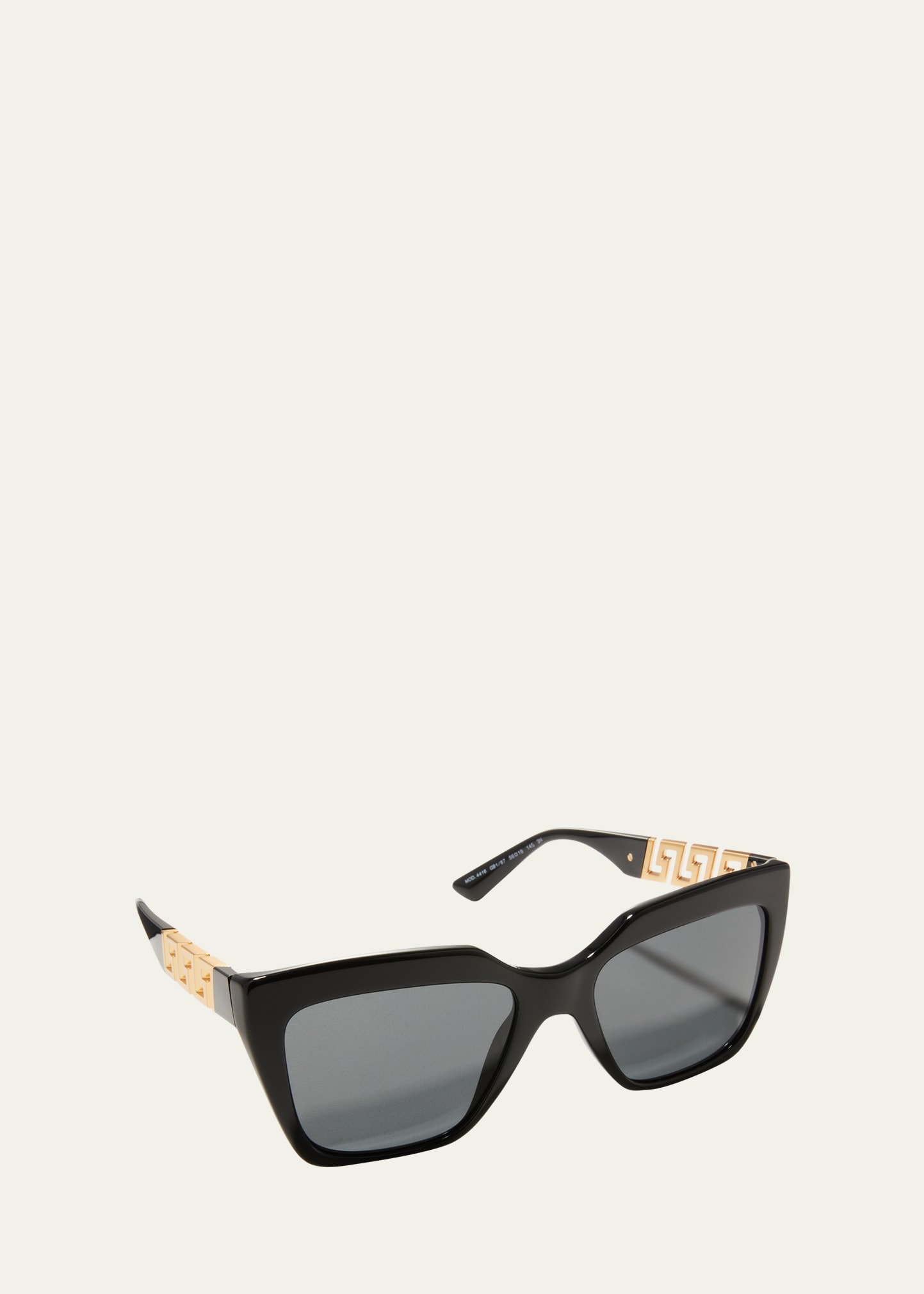 Versace Greca Chain Square Acetate Sunglasses In Black