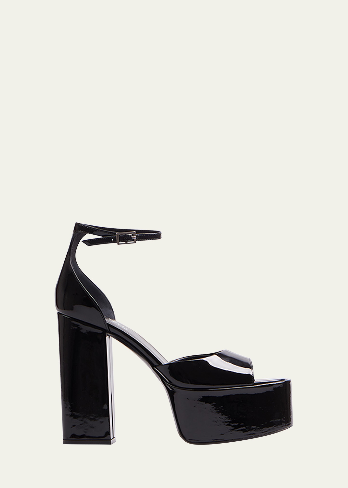 Paris Texas Tatiana Patent Ankle-strap Platform Sandals In Black
