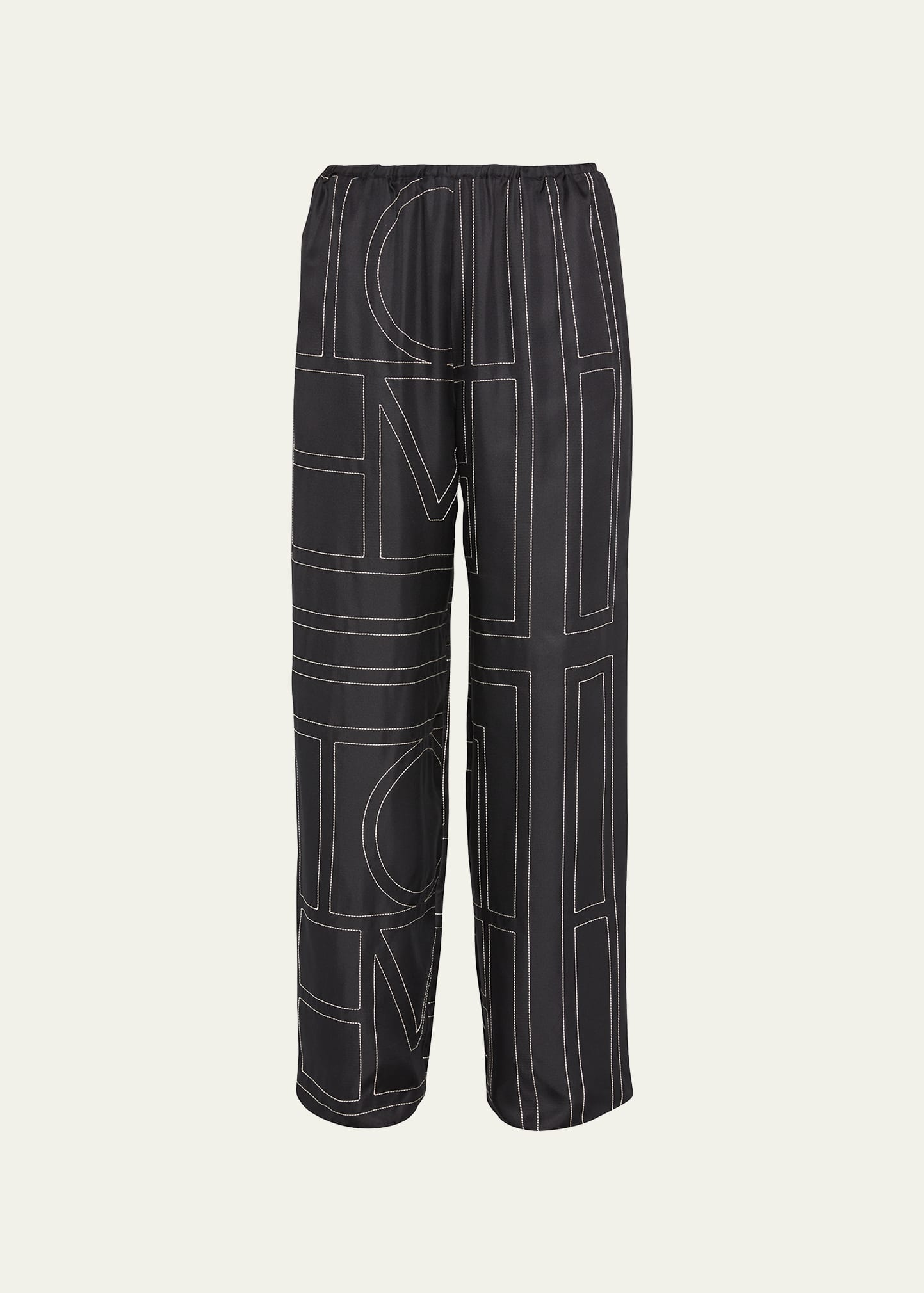 Totême Logo mid-rise silk pants