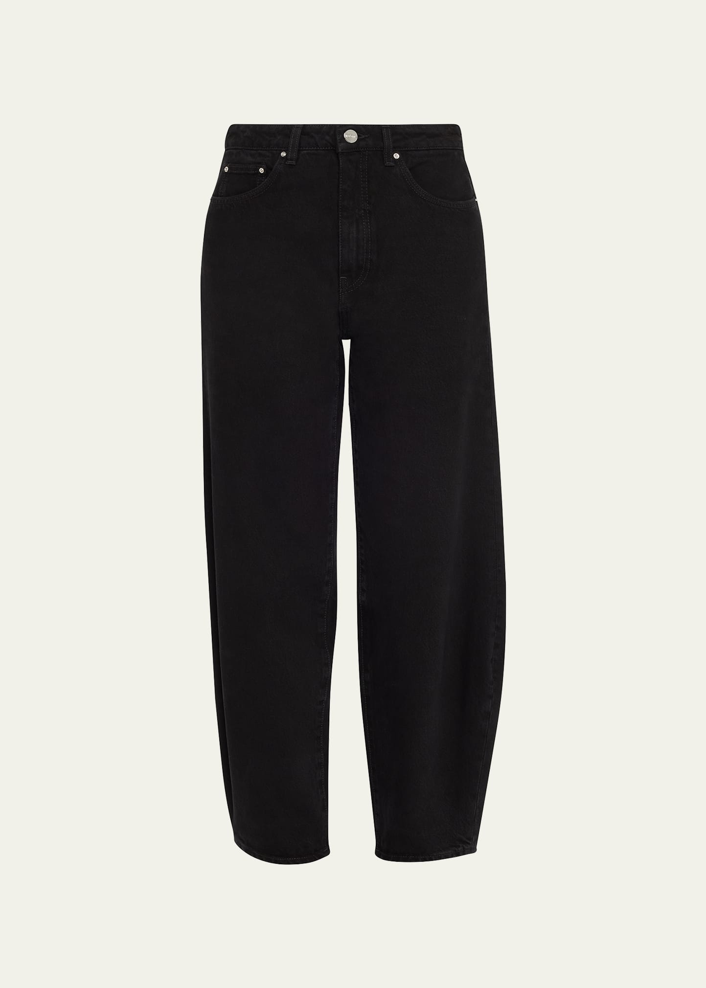 Totême Classic Cut Barrel-leg Denim Pants In Black