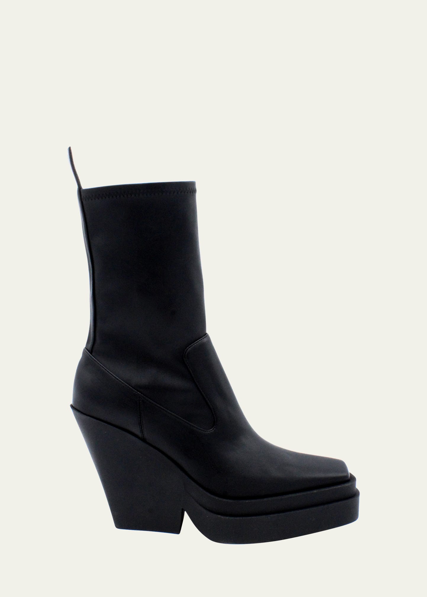 Gia Borghini 110mm Faux Leather Ankle Boots In Black