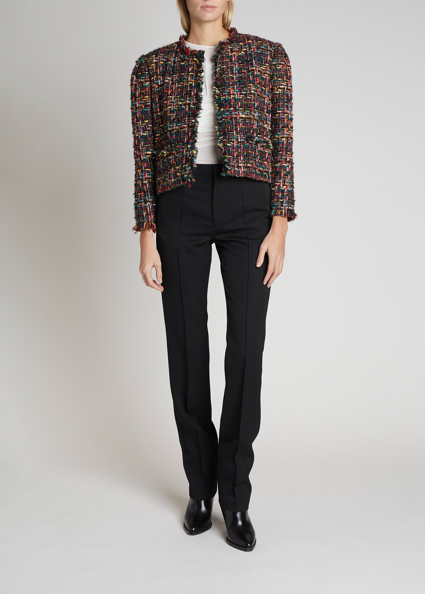 Isabel Marant Zingya Bouclé Tweed Jacket In Multi