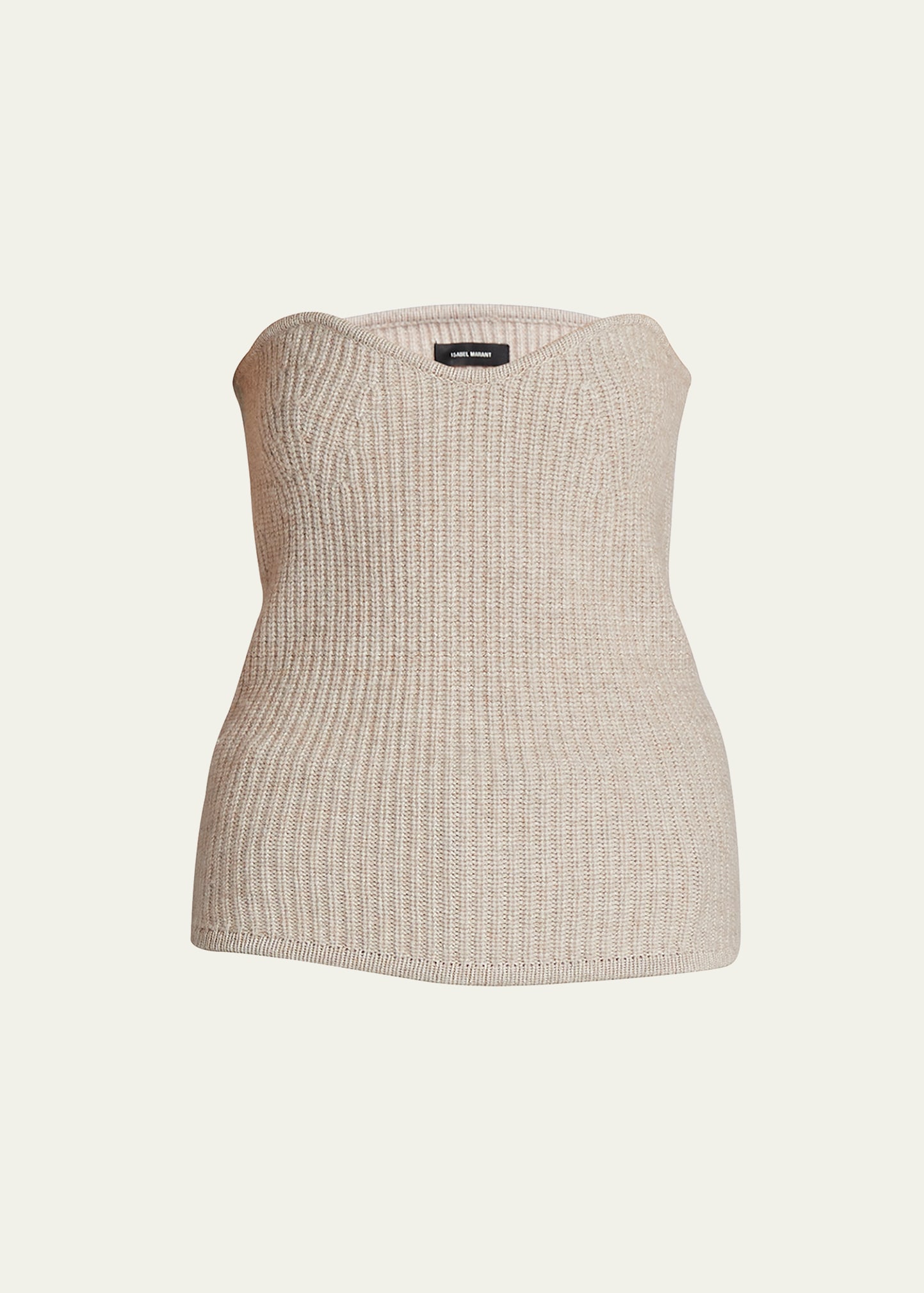 Isabel Marant Blaze Strapless Rib Wool-Cashmere Top