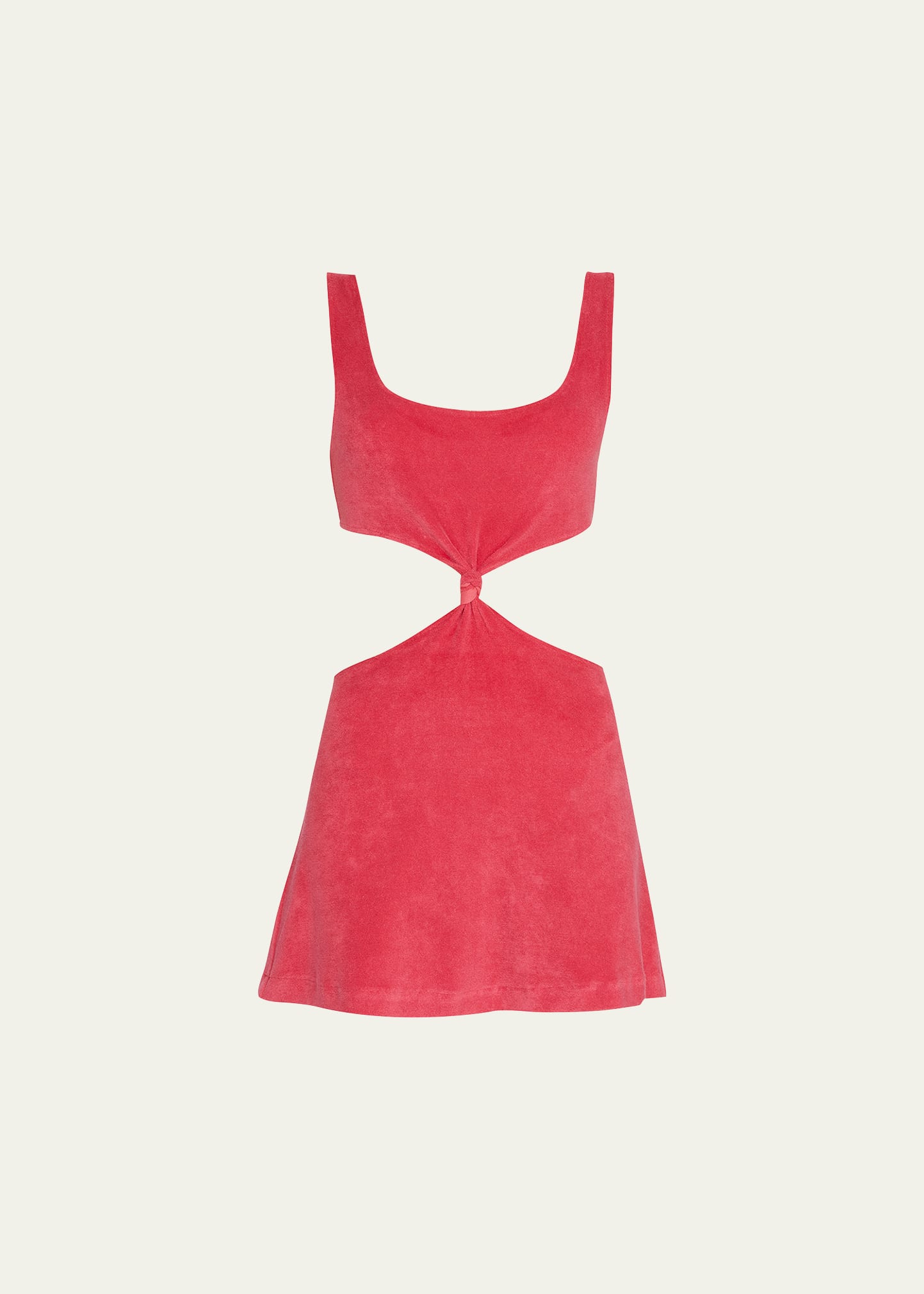 Solid & Striped The Mini Bailey Front-knot Cutout Dress In Strawberry
