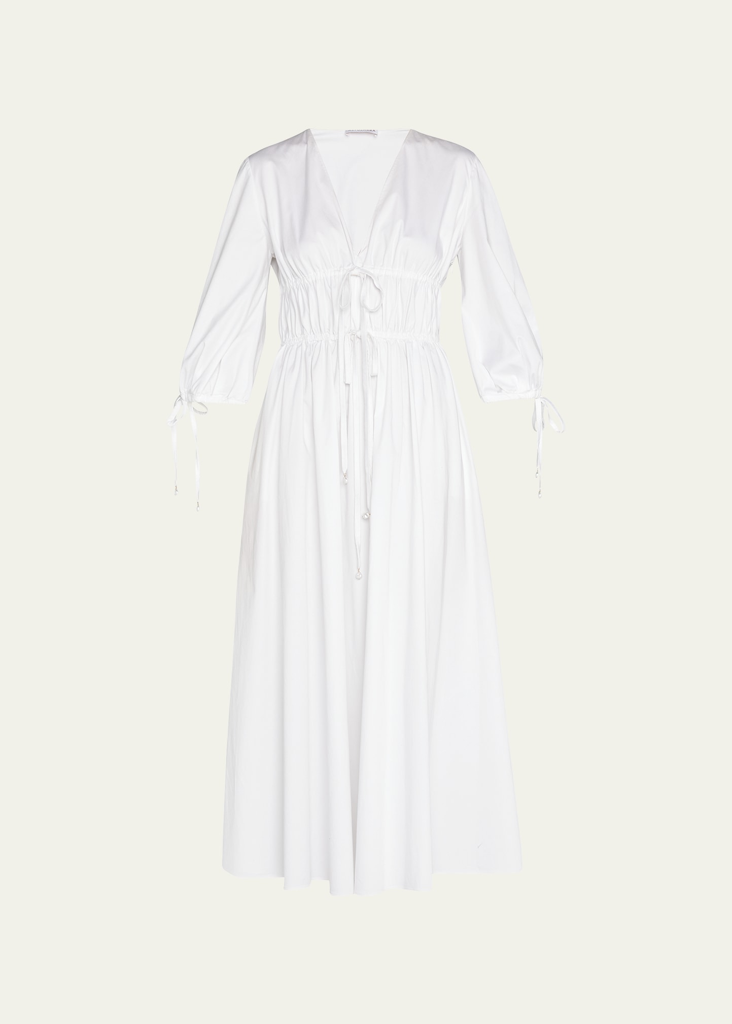 Shop Altuzarra Donrine Self-tie Midi Dress, White In Natural White