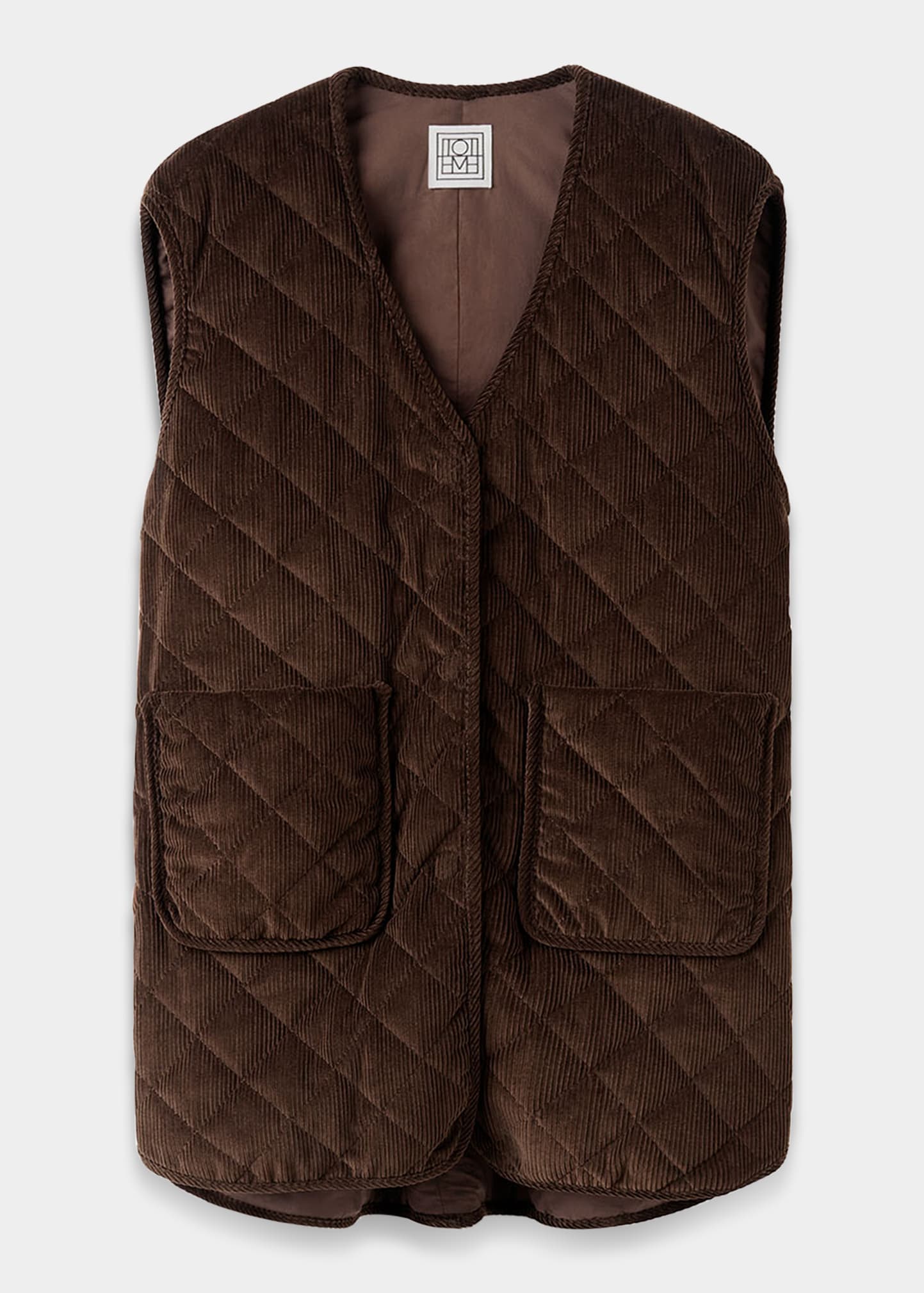 Quilted Corduroy Oversized Vest