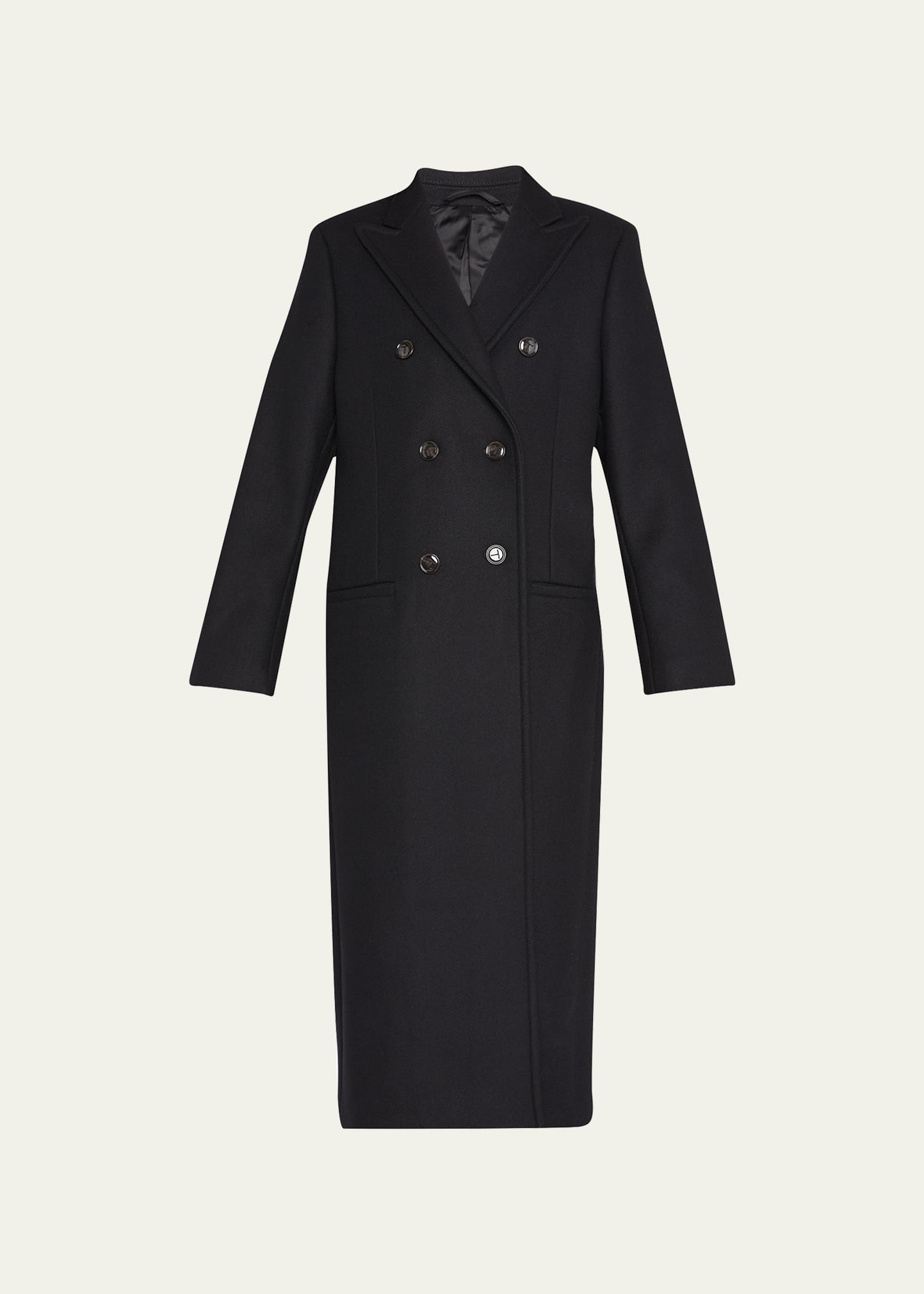 Totême Tailored Overcoat Black In Black