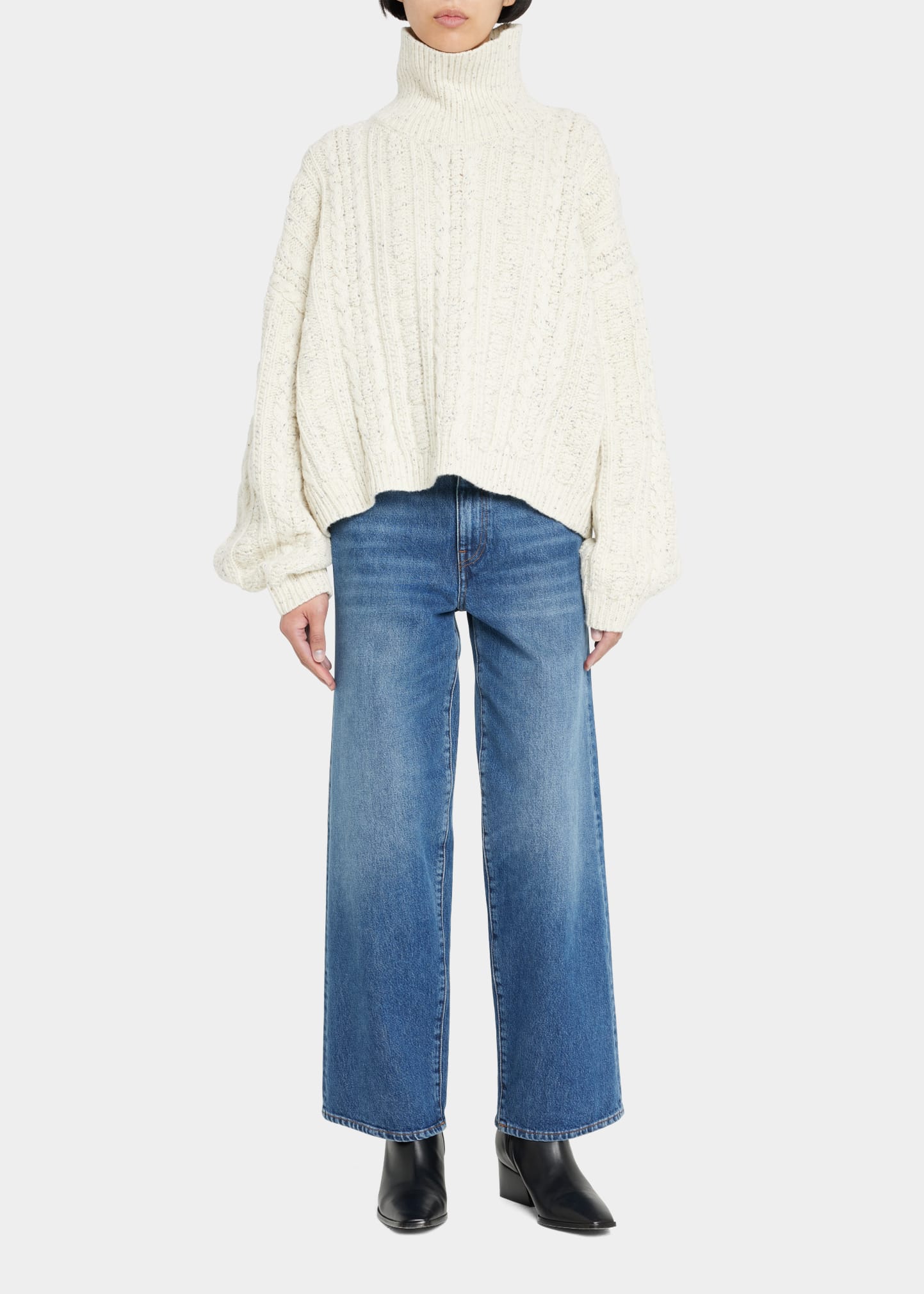 Cable Knit Wool Turtleneck