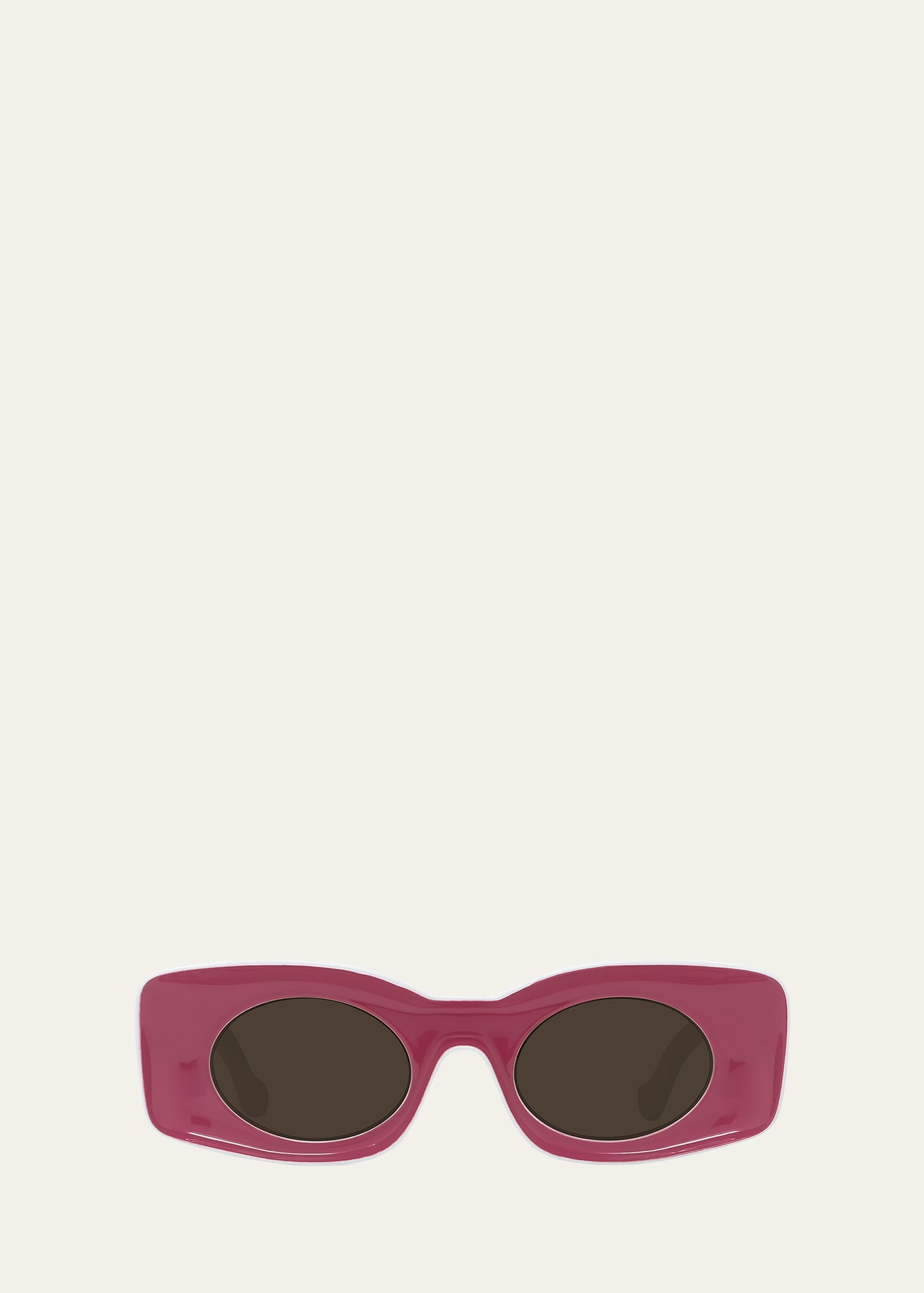 Loewe Oval Injection Plastic Sunglasses In Shiny Pinik